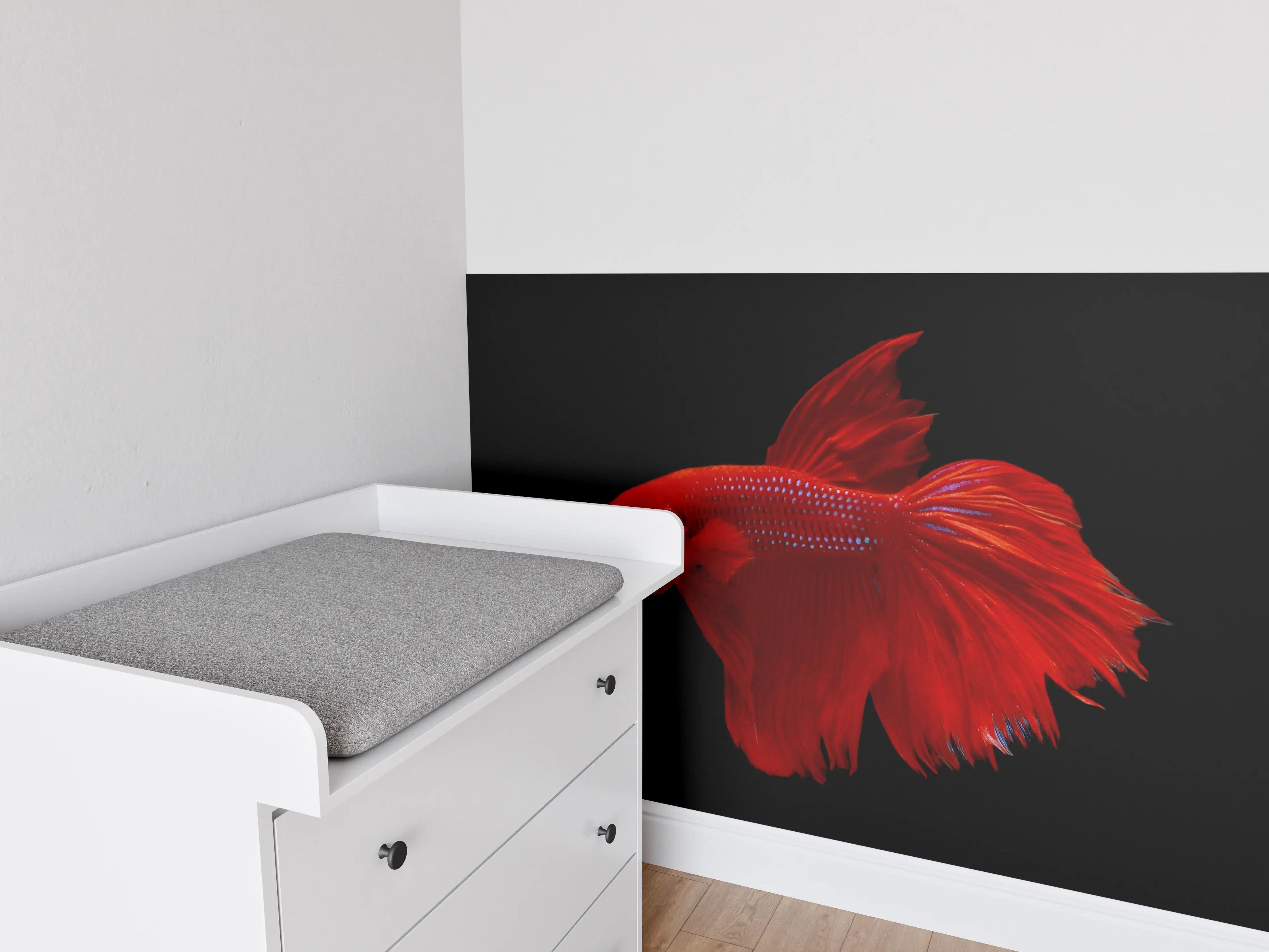 Babyzimmer Wandgestaltung - Roter Betta-Kampffisch