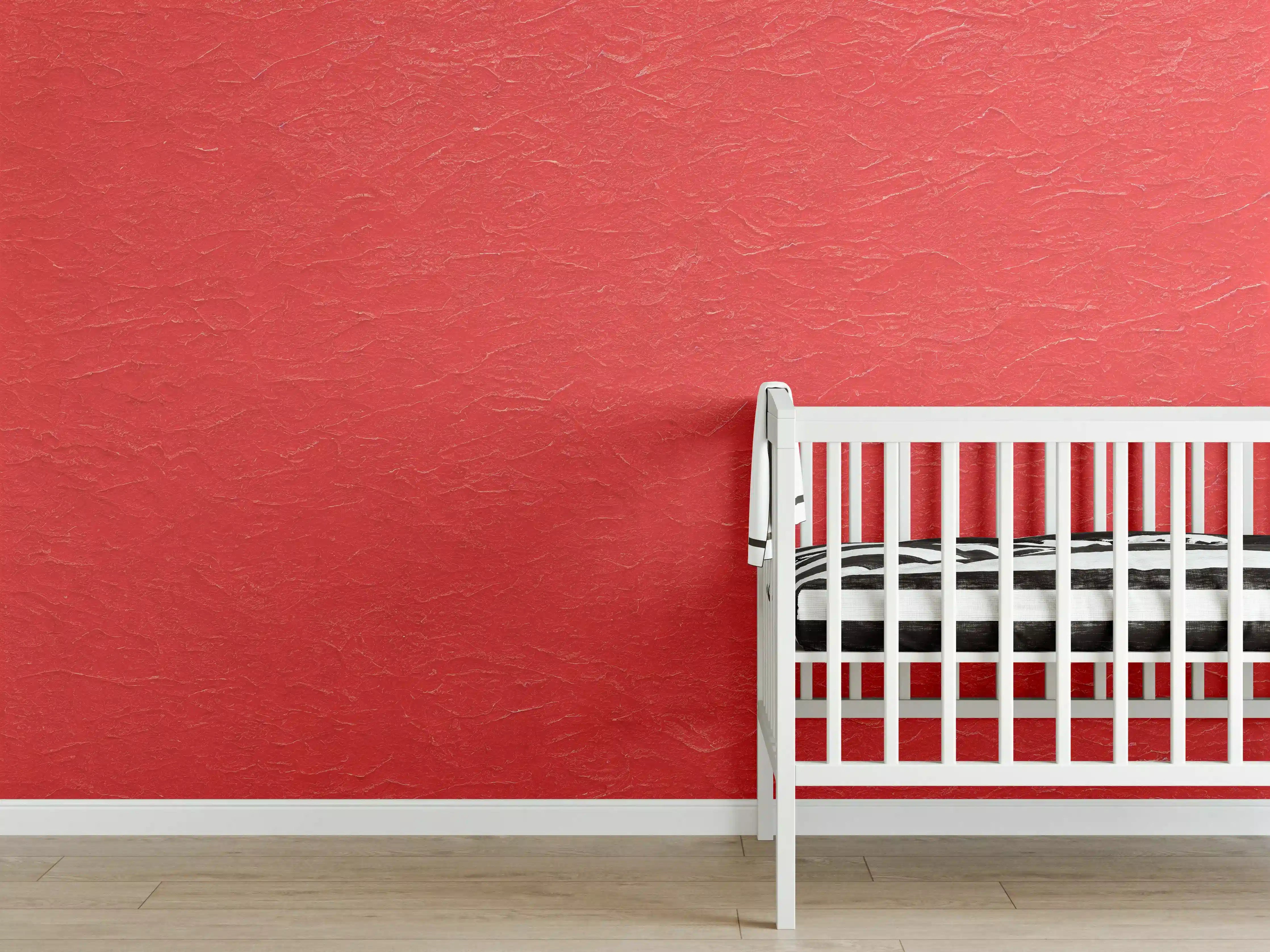 Babyzimmer Wandgestaltung - Rotes Wandmuster
