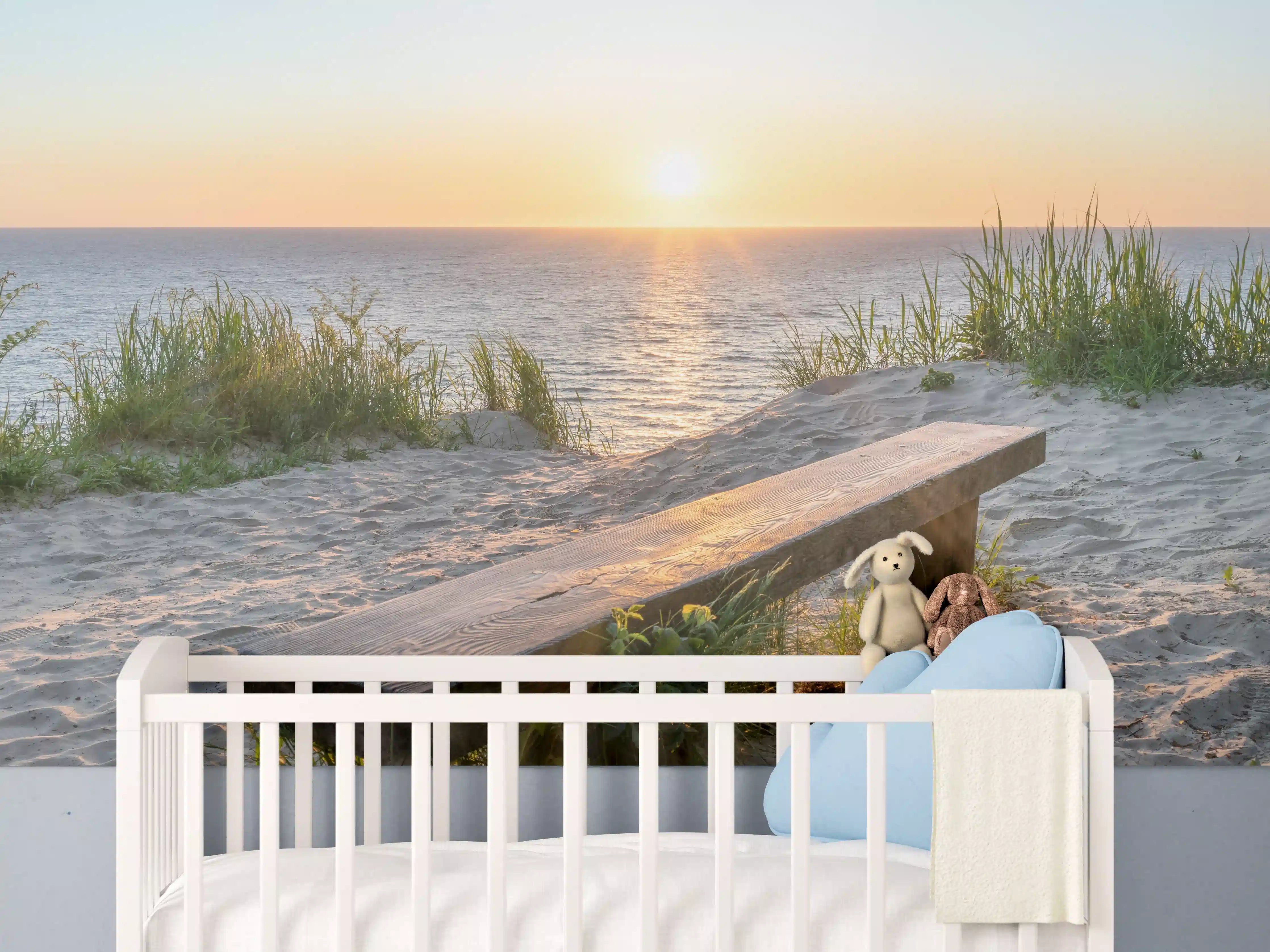 Babyzimmer Wandgestaltung - Ruhiger Sonnenuntergang - Ostsee