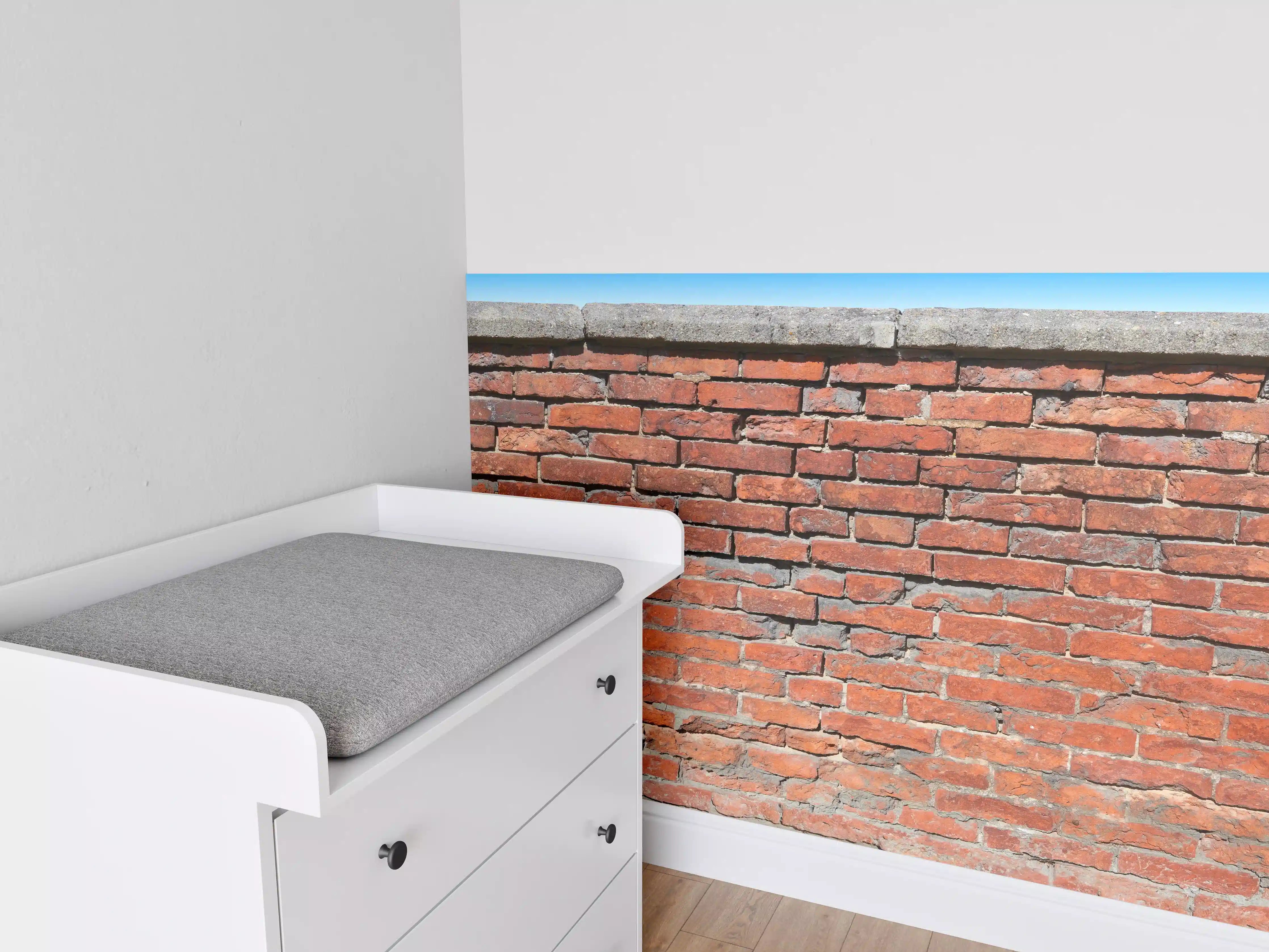 Babyzimmer Wandgestaltung - Rustikale Backsteinwand in Rot