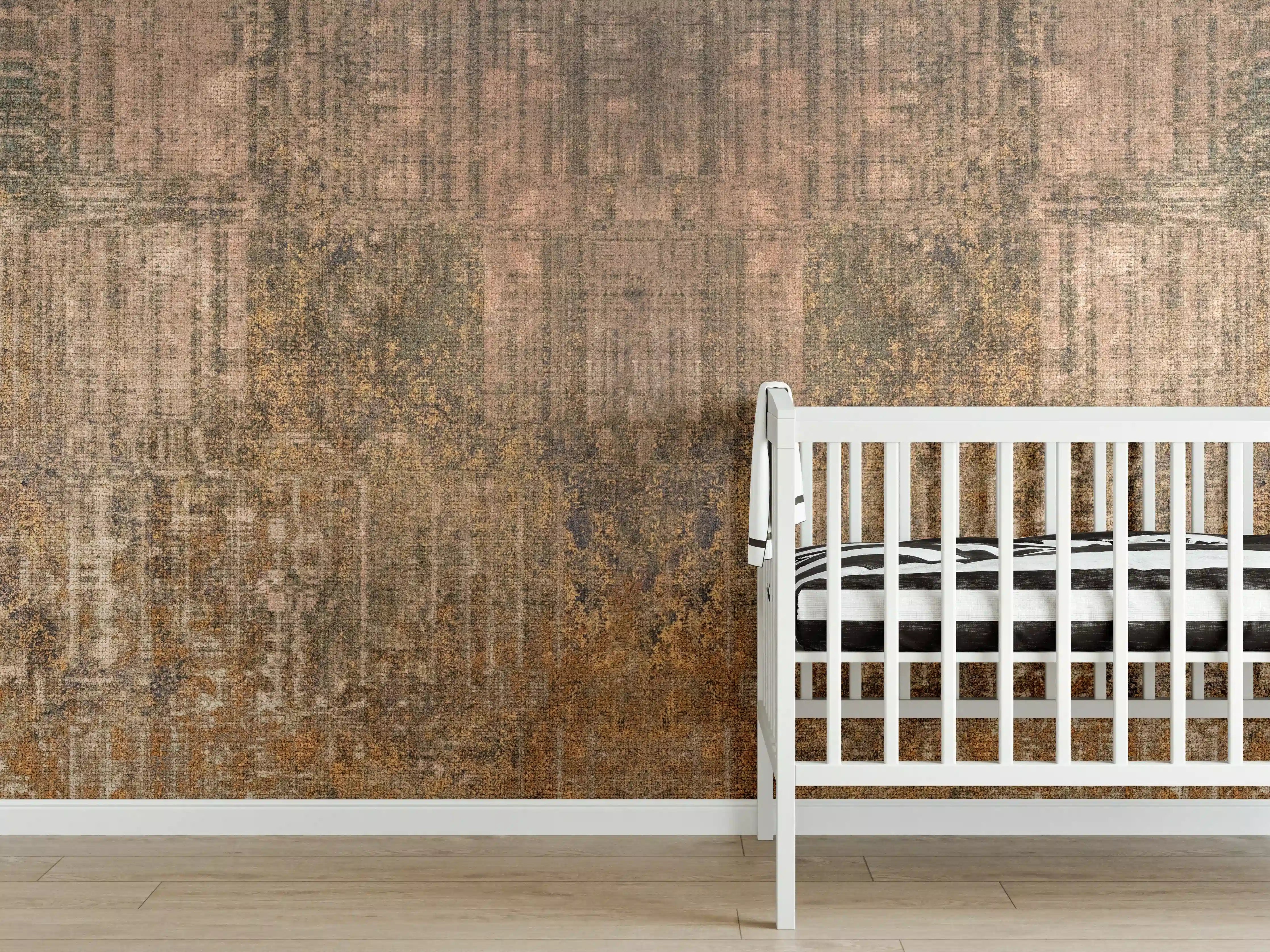 Babyzimmer Wandgestaltung - Rustikale Braun-Grau Wandtextur