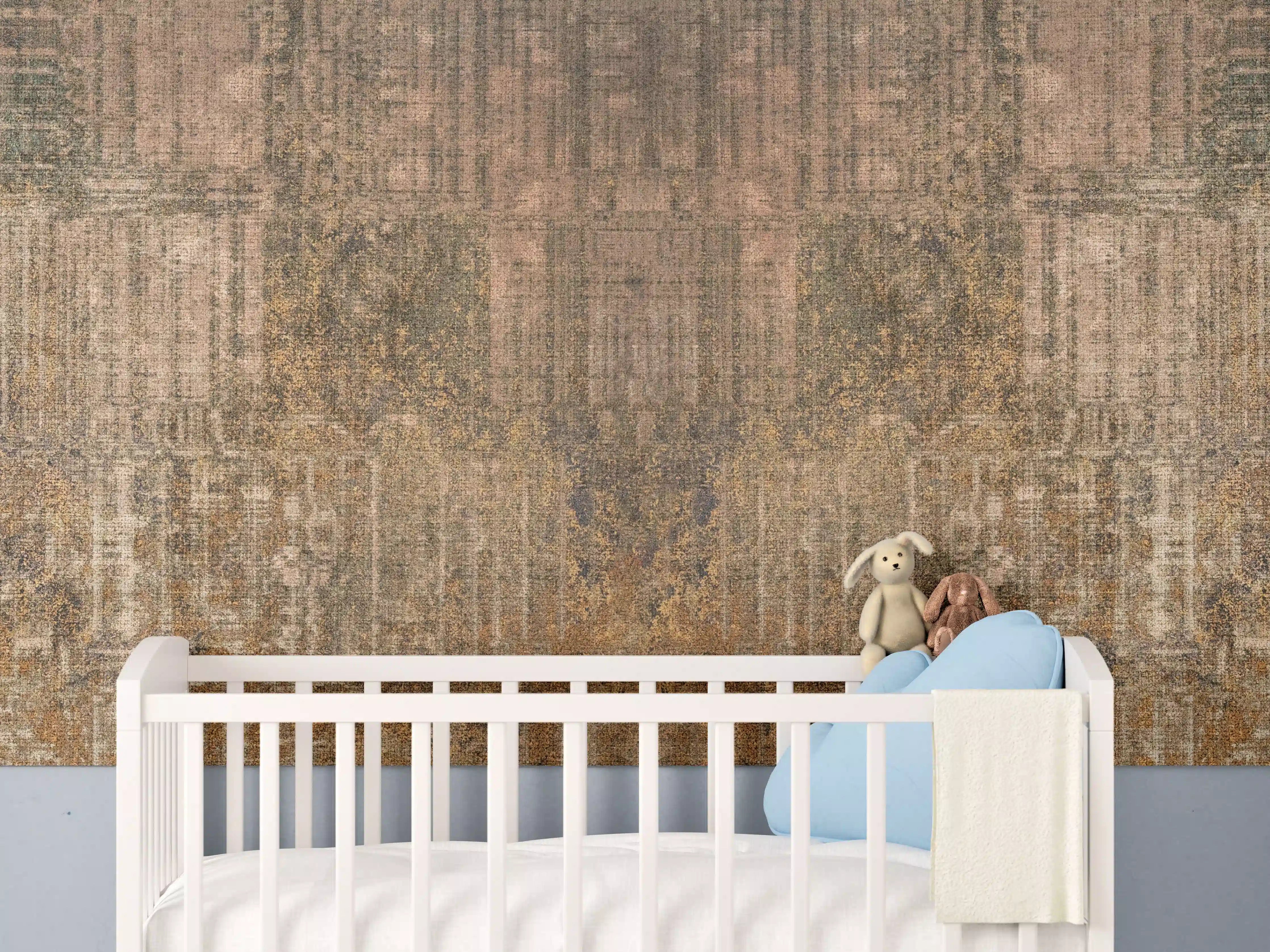 Babyzimmer Wandgestaltung - Rustikale Braun-Grau Wandtextur
