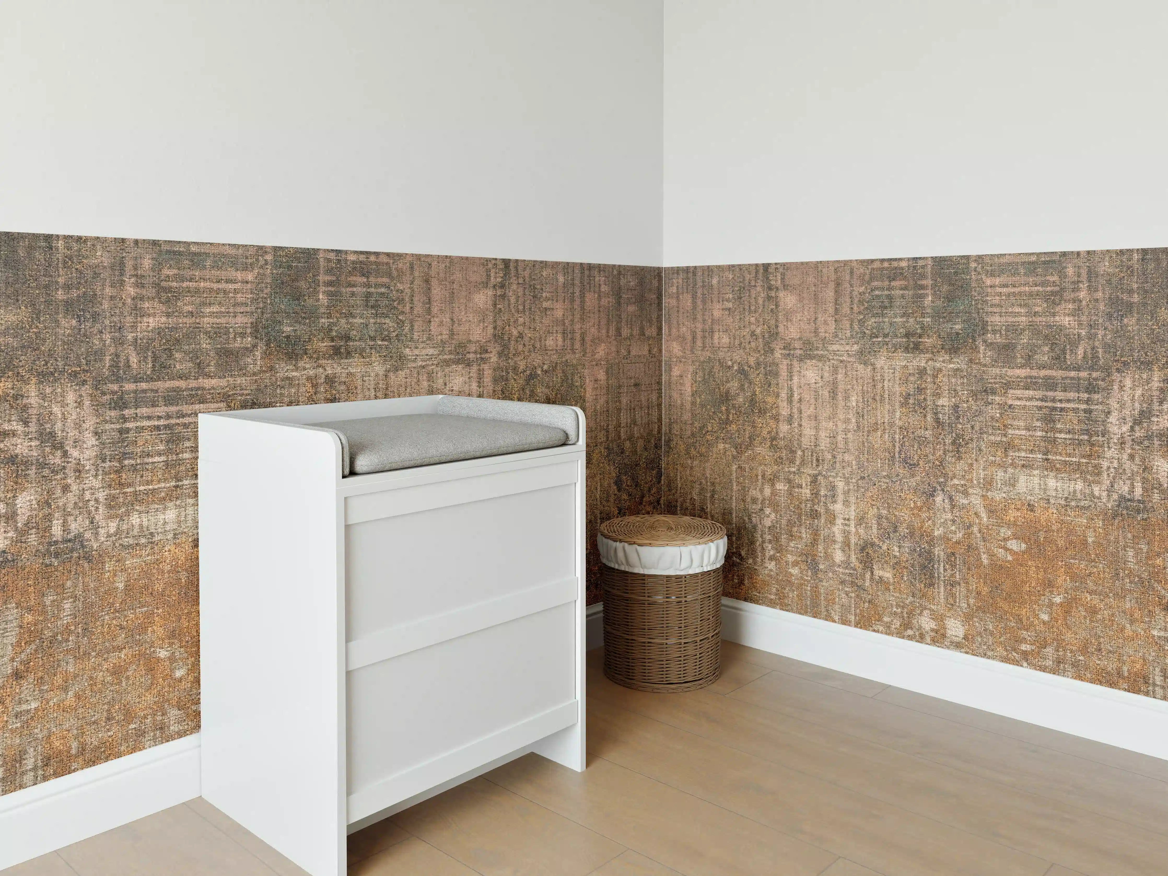 Babyzimmer Wandgestaltung - Rustikale Braun-Grau Wandtextur