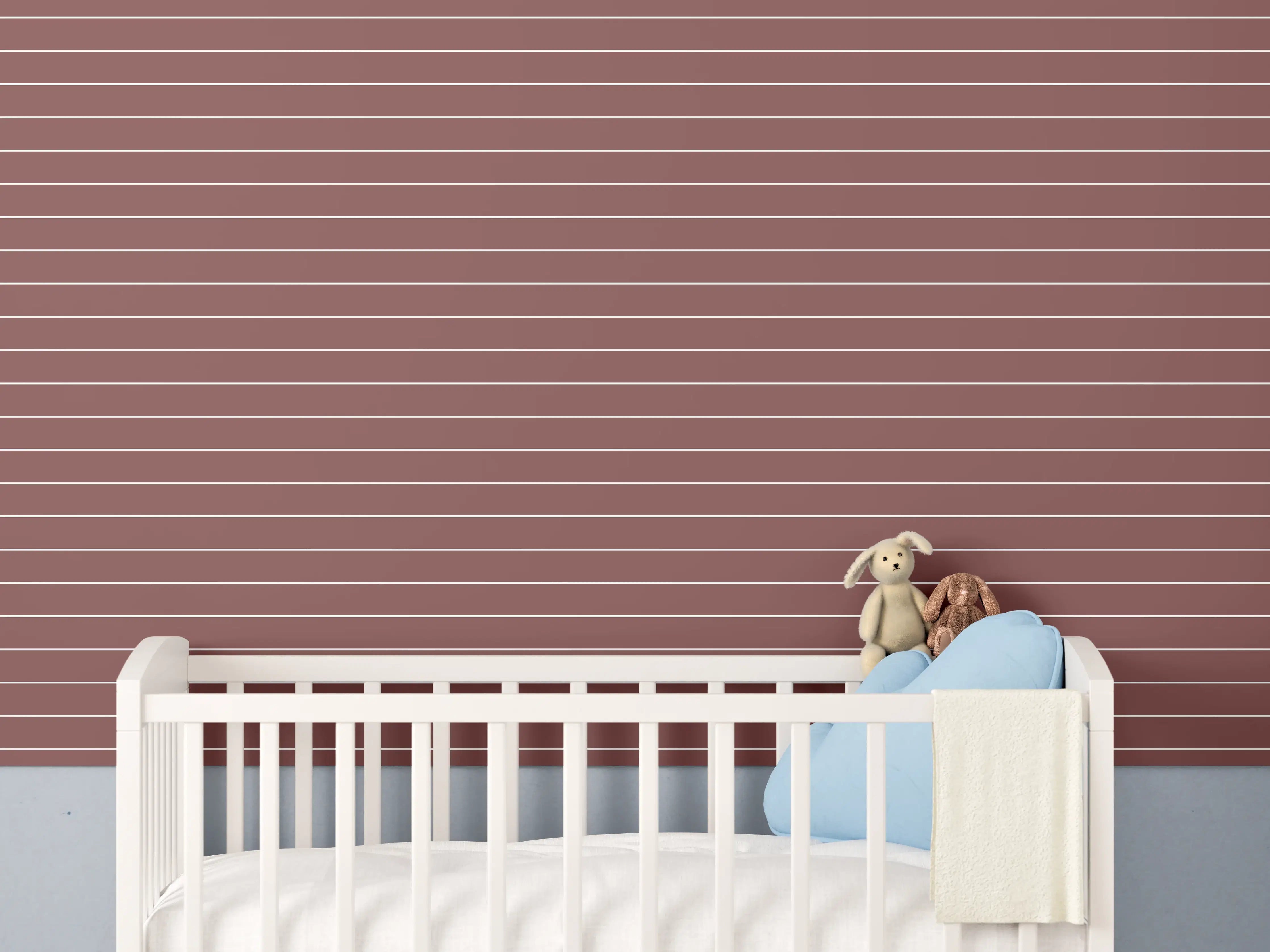 Babyzimmer Wandgestaltung - Rustikale Fliesentapete in Braun