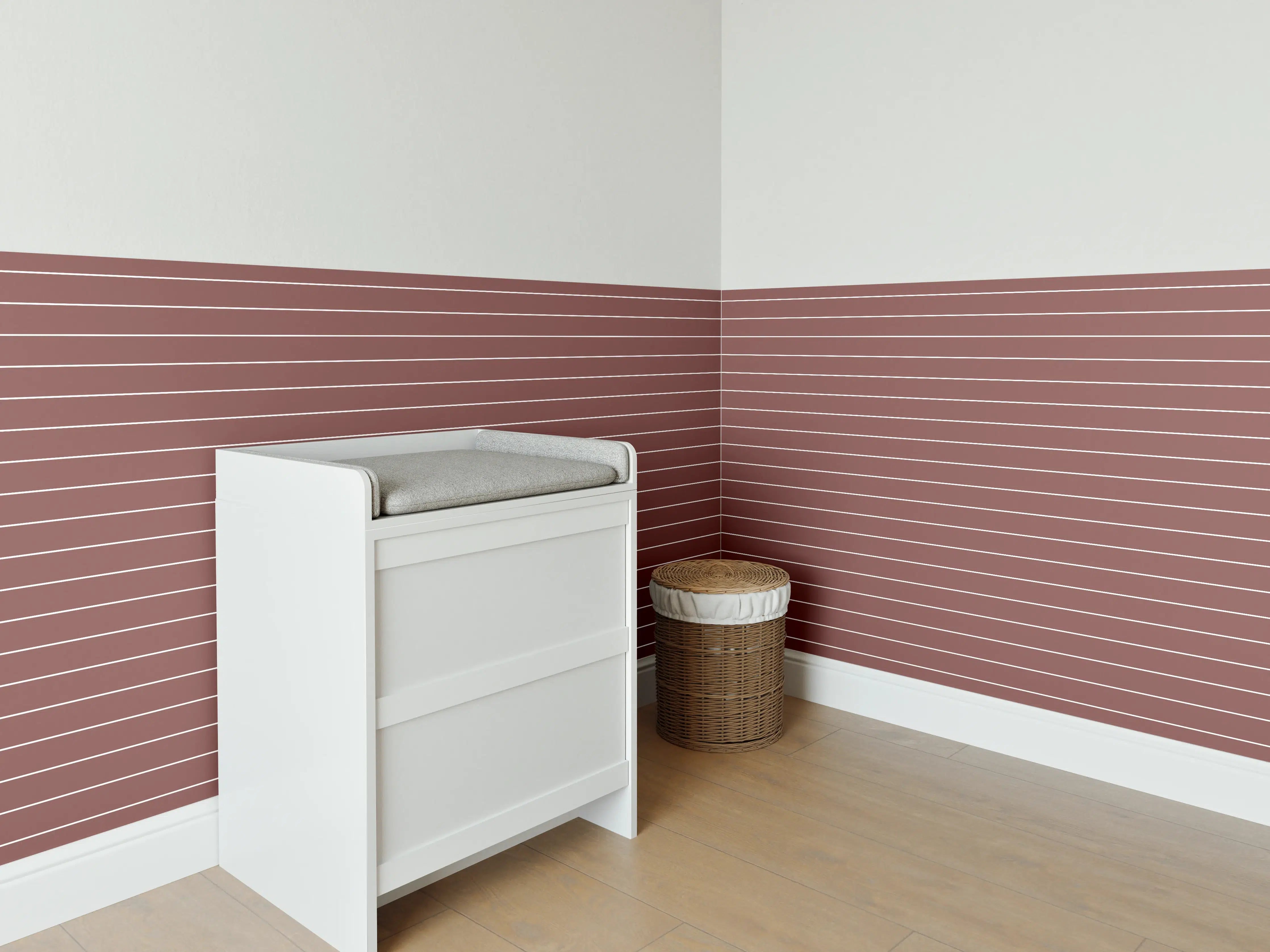Babyzimmer Wandgestaltung - Rustikale Fliesentapete in Braun