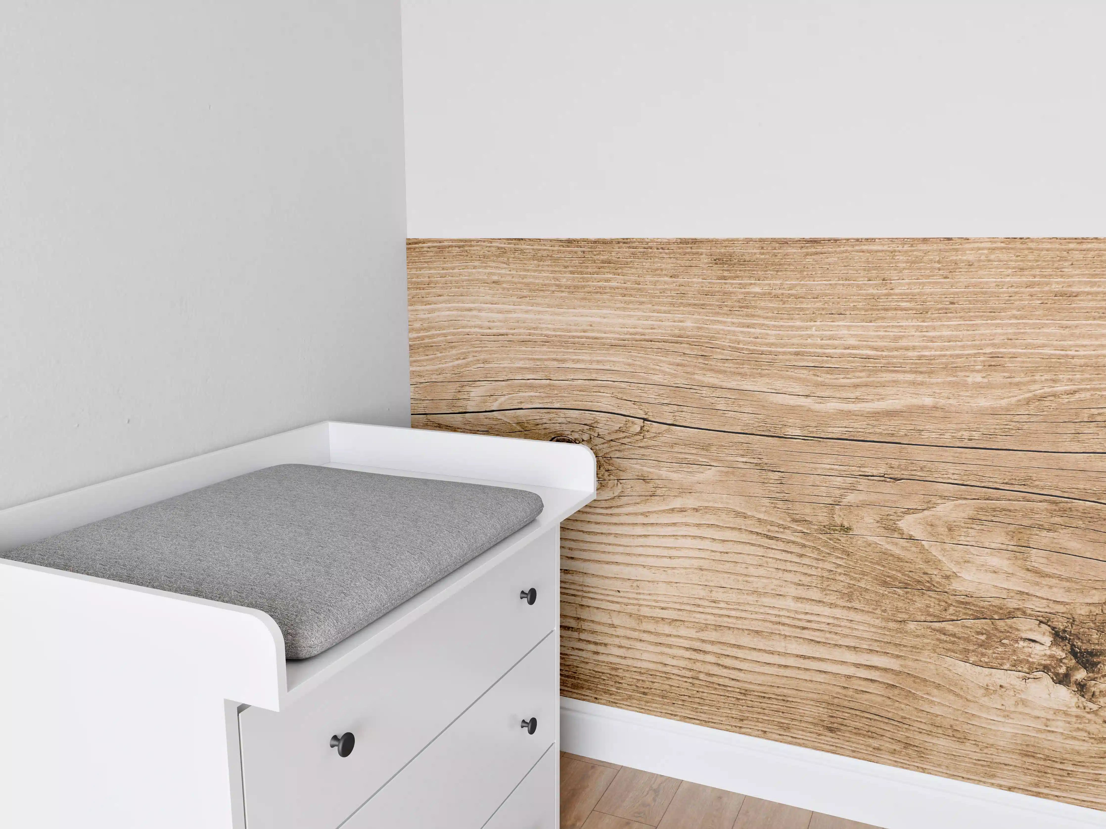 Babyzimmer Wandgestaltung - Rustikale Holzoptik mit natürlicher Maserung