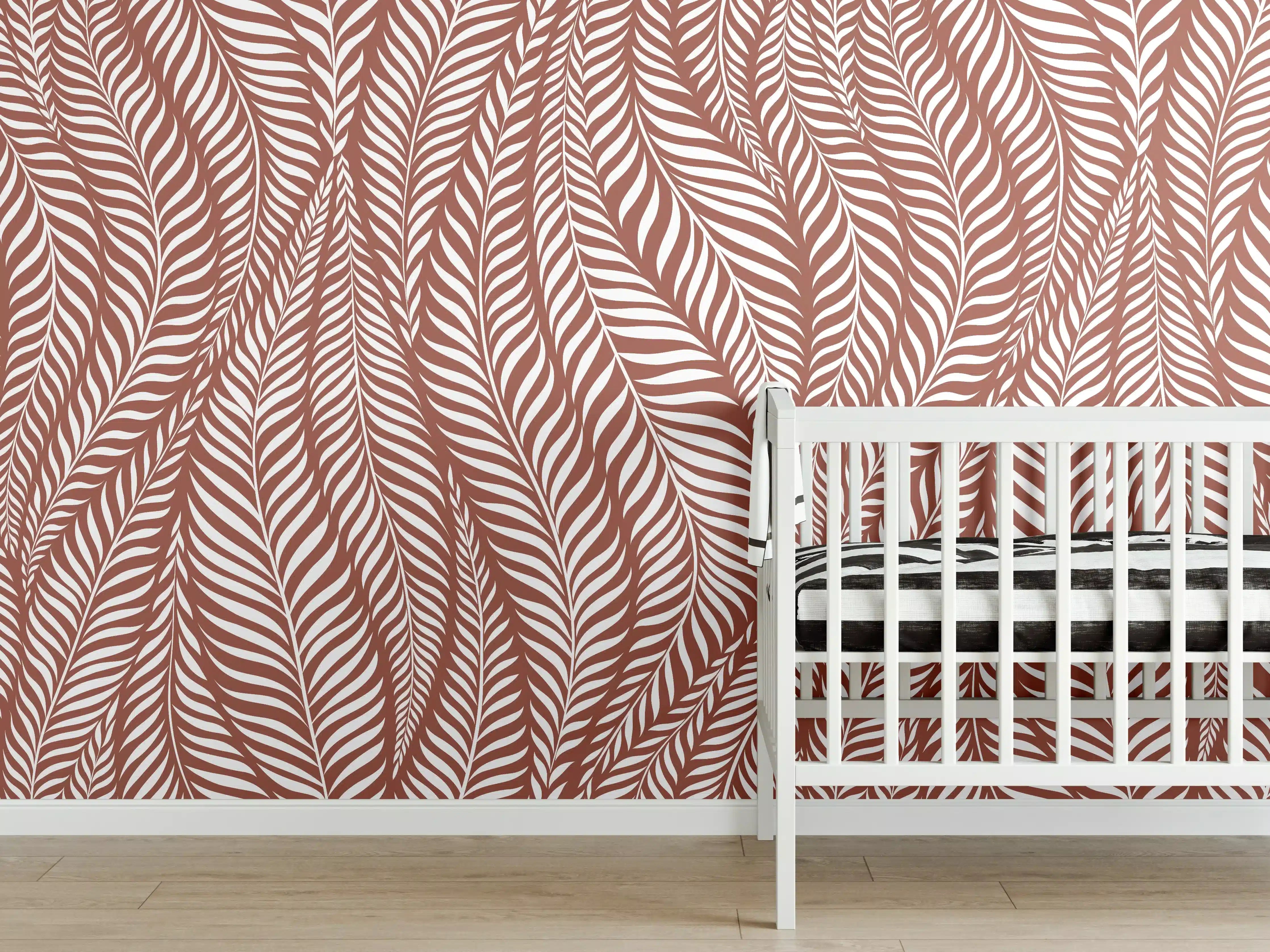 Babyzimmer Wandgestaltung - Rustikale Rasenmuster