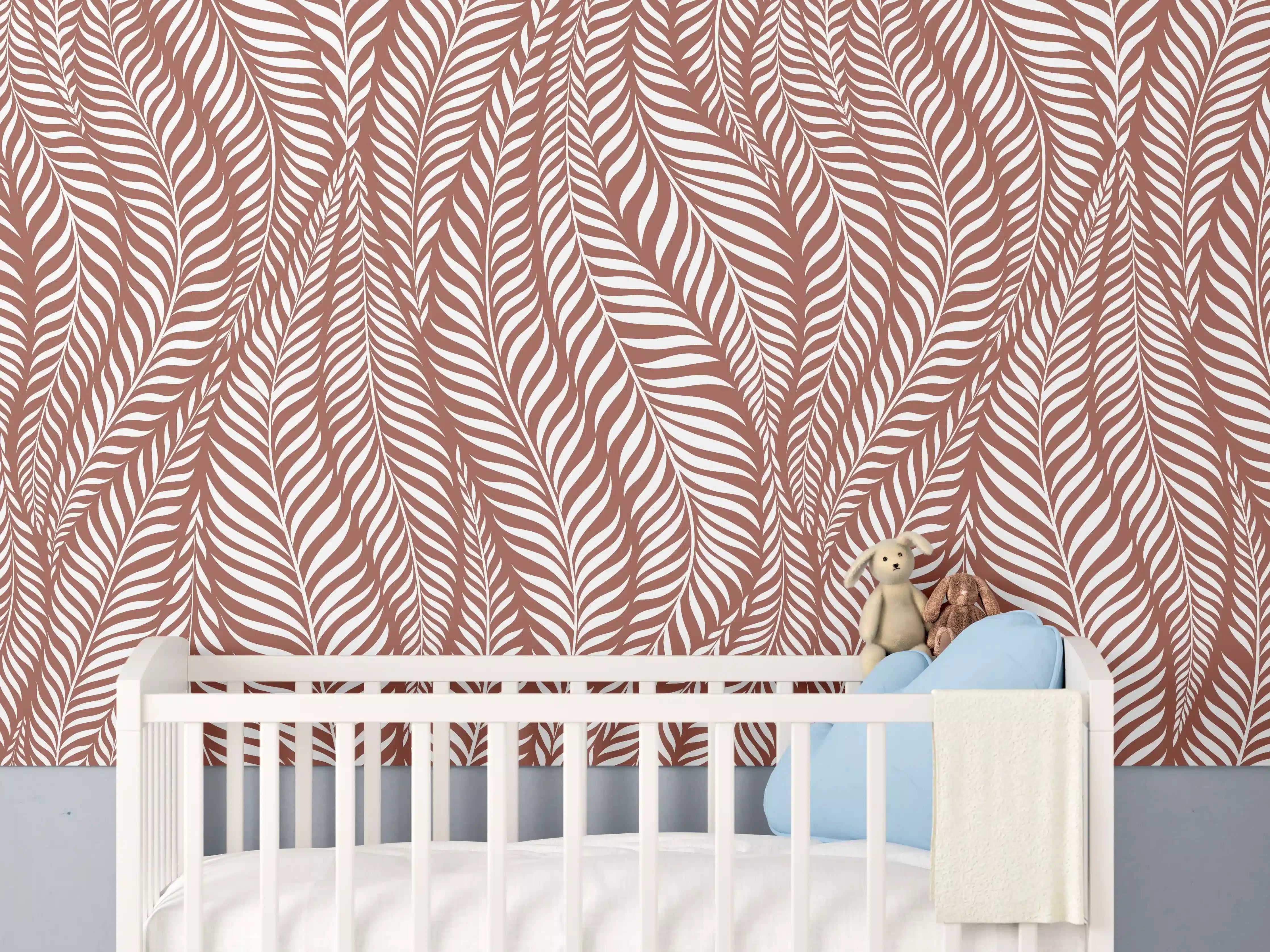 Babyzimmer Wandgestaltung - Rustikale Rasenmuster