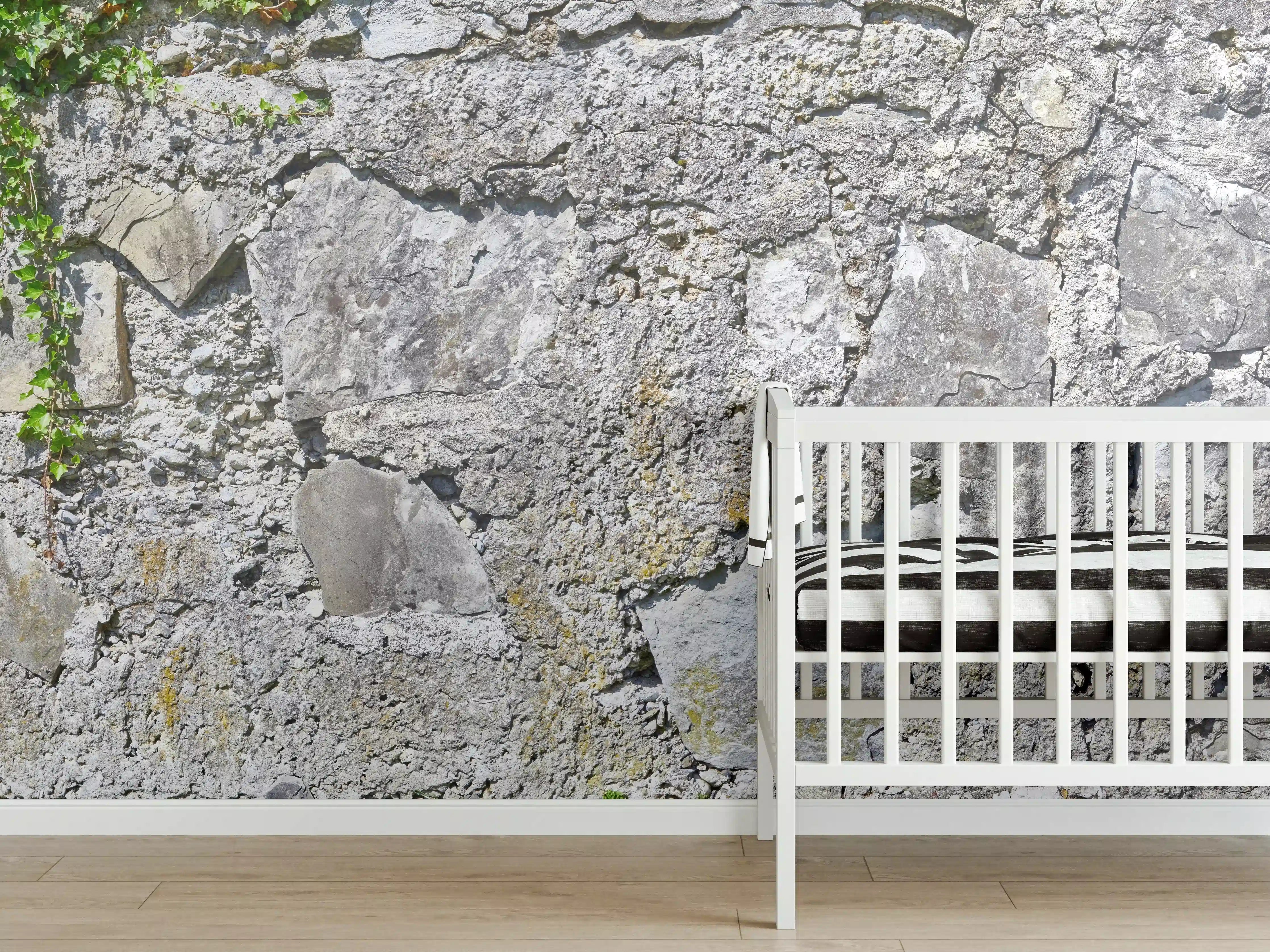 Babyzimmer Wandgestaltung - Rustikale Schiefermauer