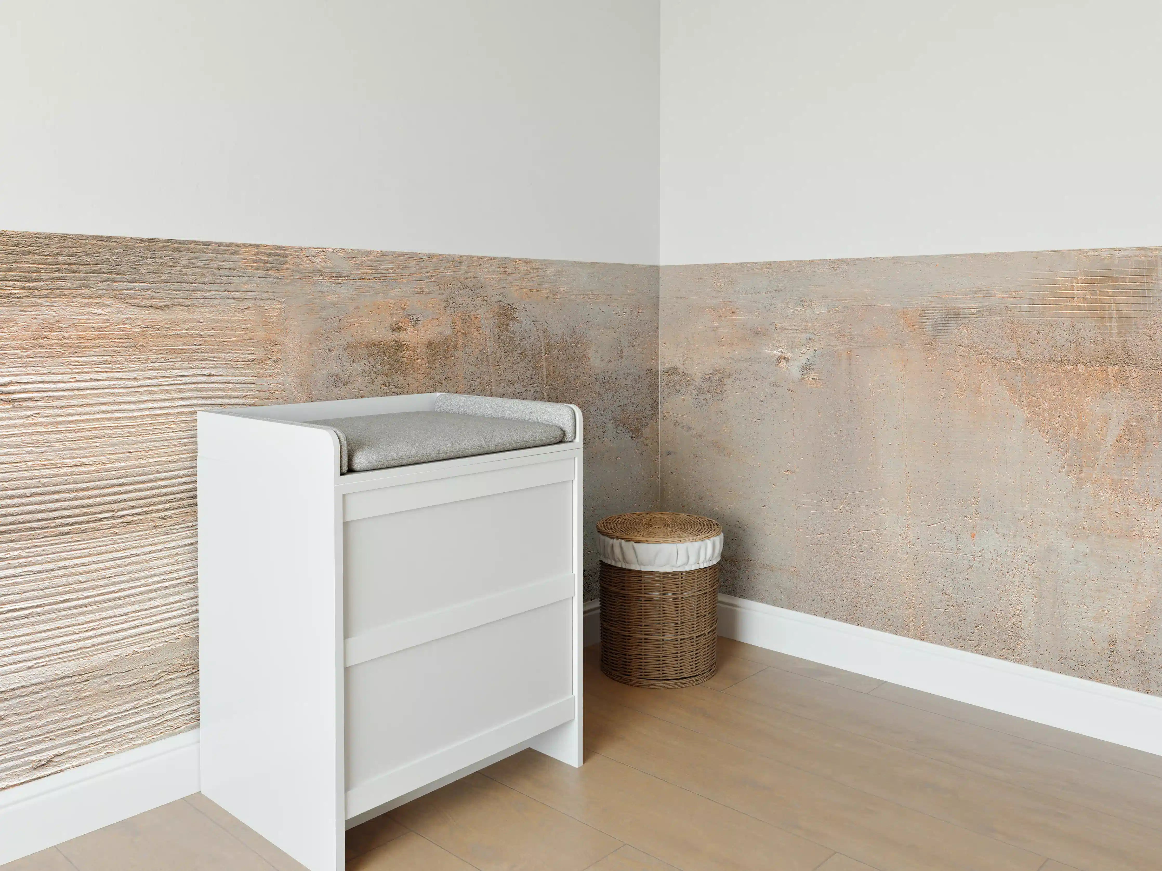 Babyzimmer Wandgestaltung - Rustikaler gräulich-brauner Beton