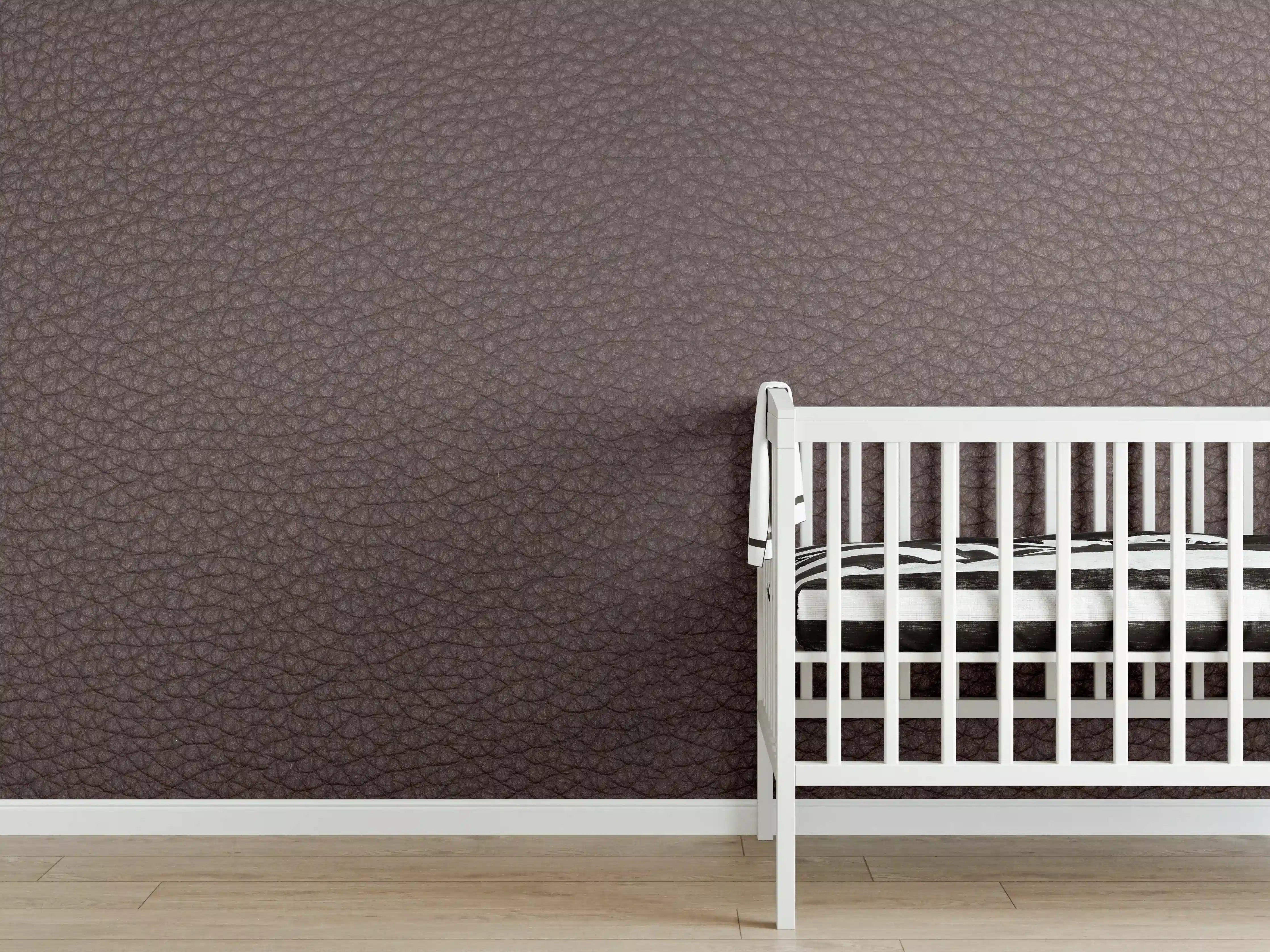 Babyzimmer Wandgestaltung - Rustikales Dunkelbraun Leder