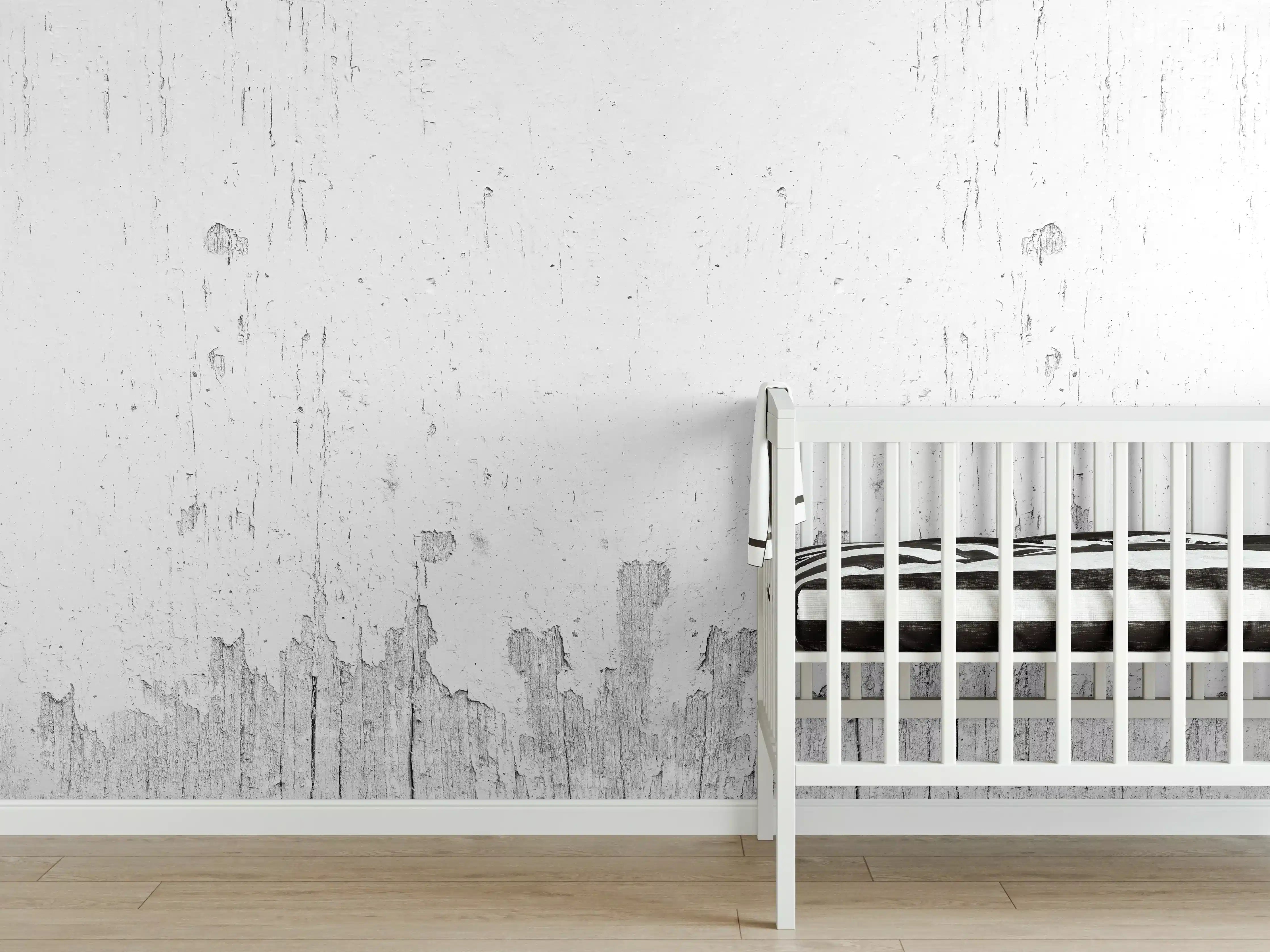 Babyzimmer Wandgestaltung - Rustikales weiß lackiertes Holz