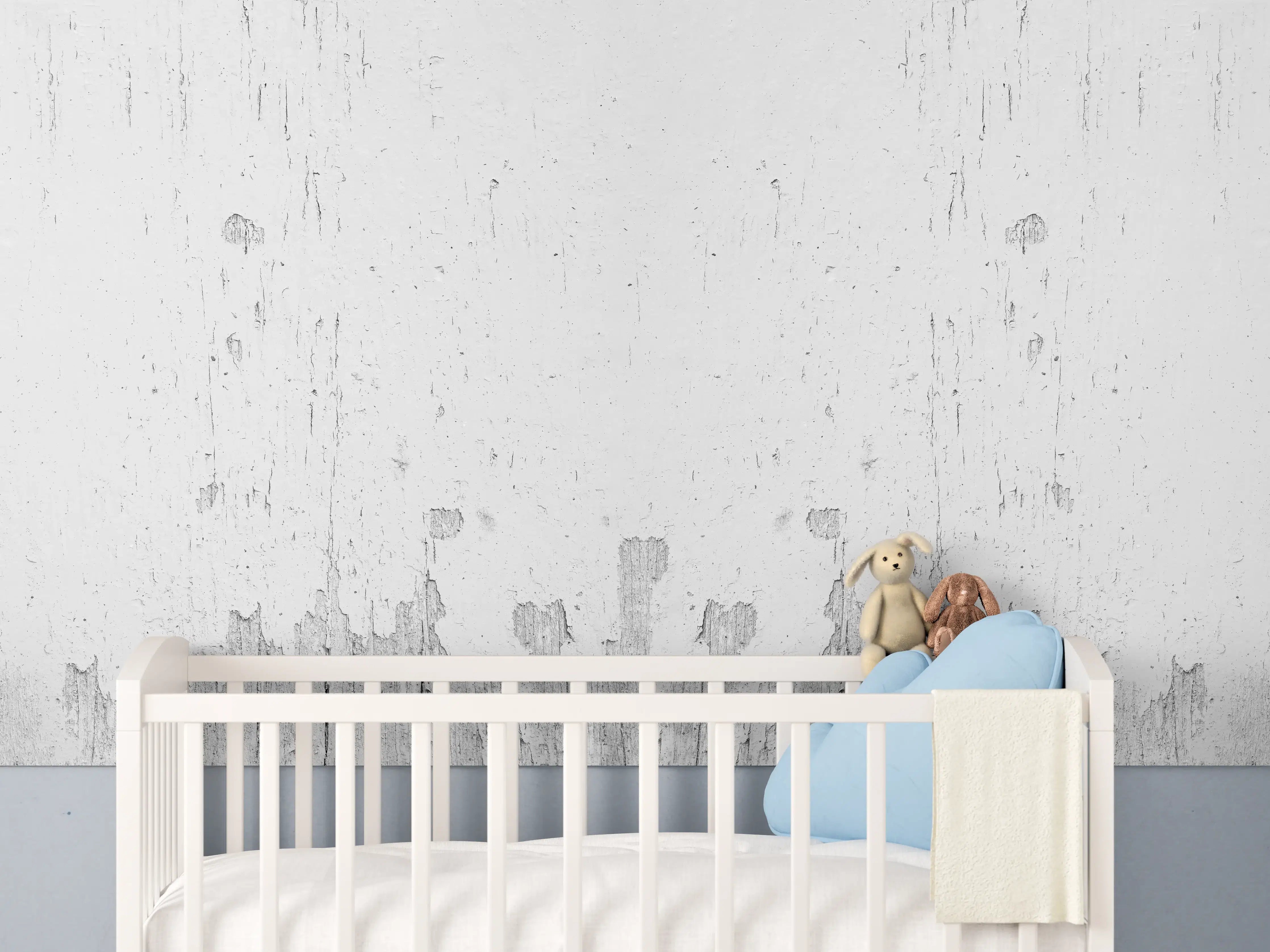 Babyzimmer Wandgestaltung - Rustikales weiß lackiertes Holz