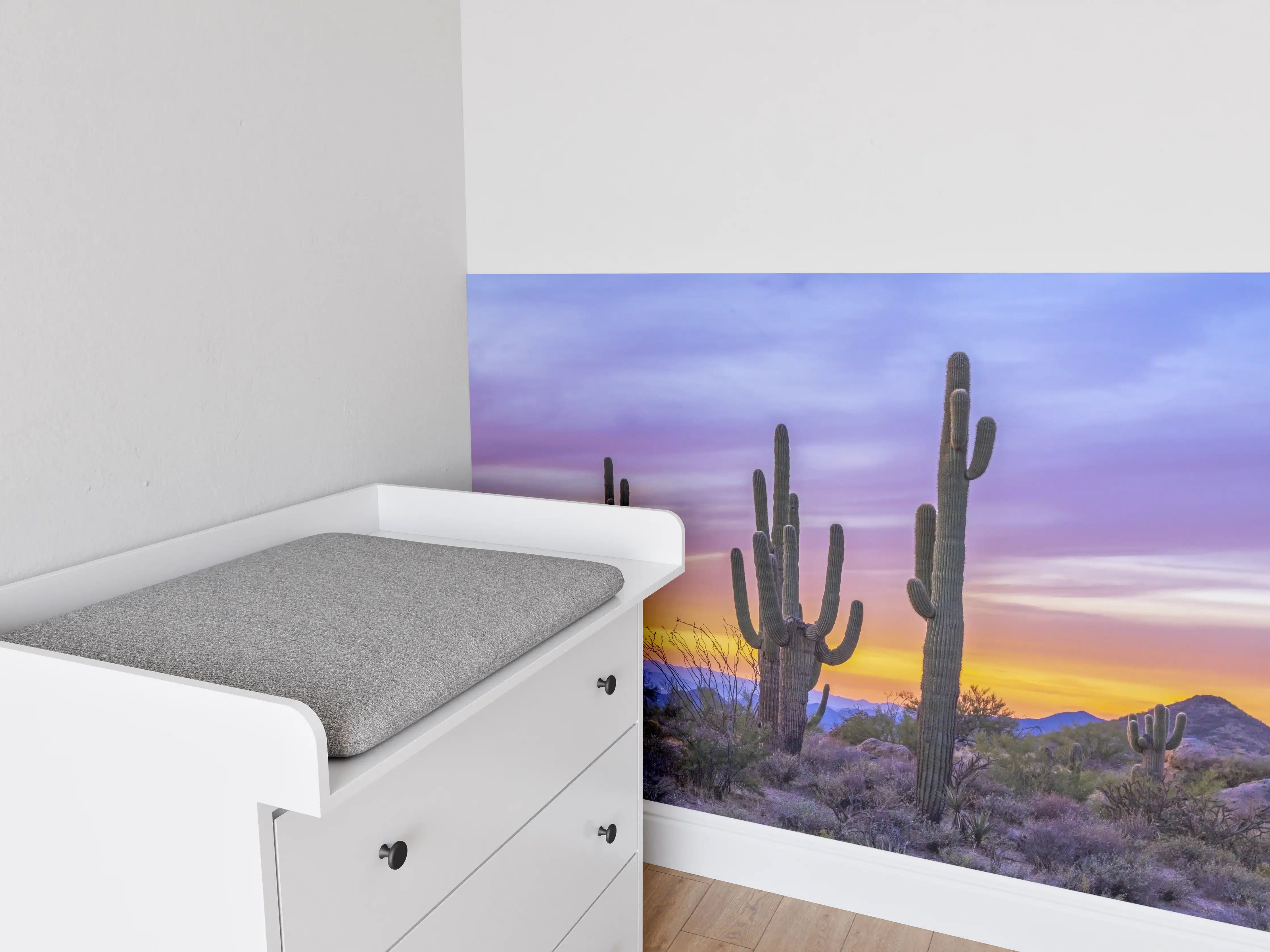 Babyzimmer Wandgestaltung - Saguaro-Kaktus bei Sonnenuntergang in Arizona