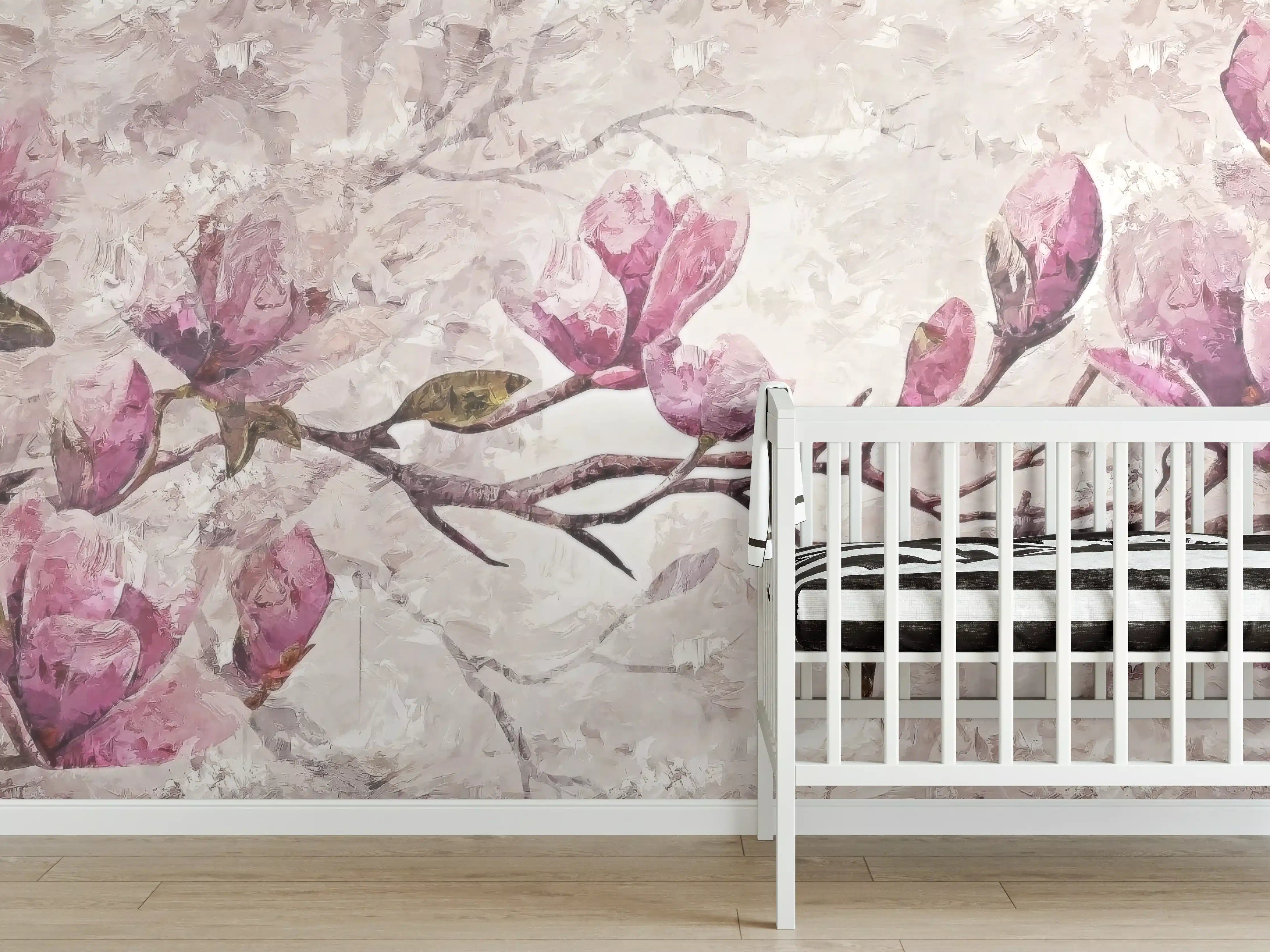 Babyzimmer Wandgestaltung - Sakura Baum - Gemälde