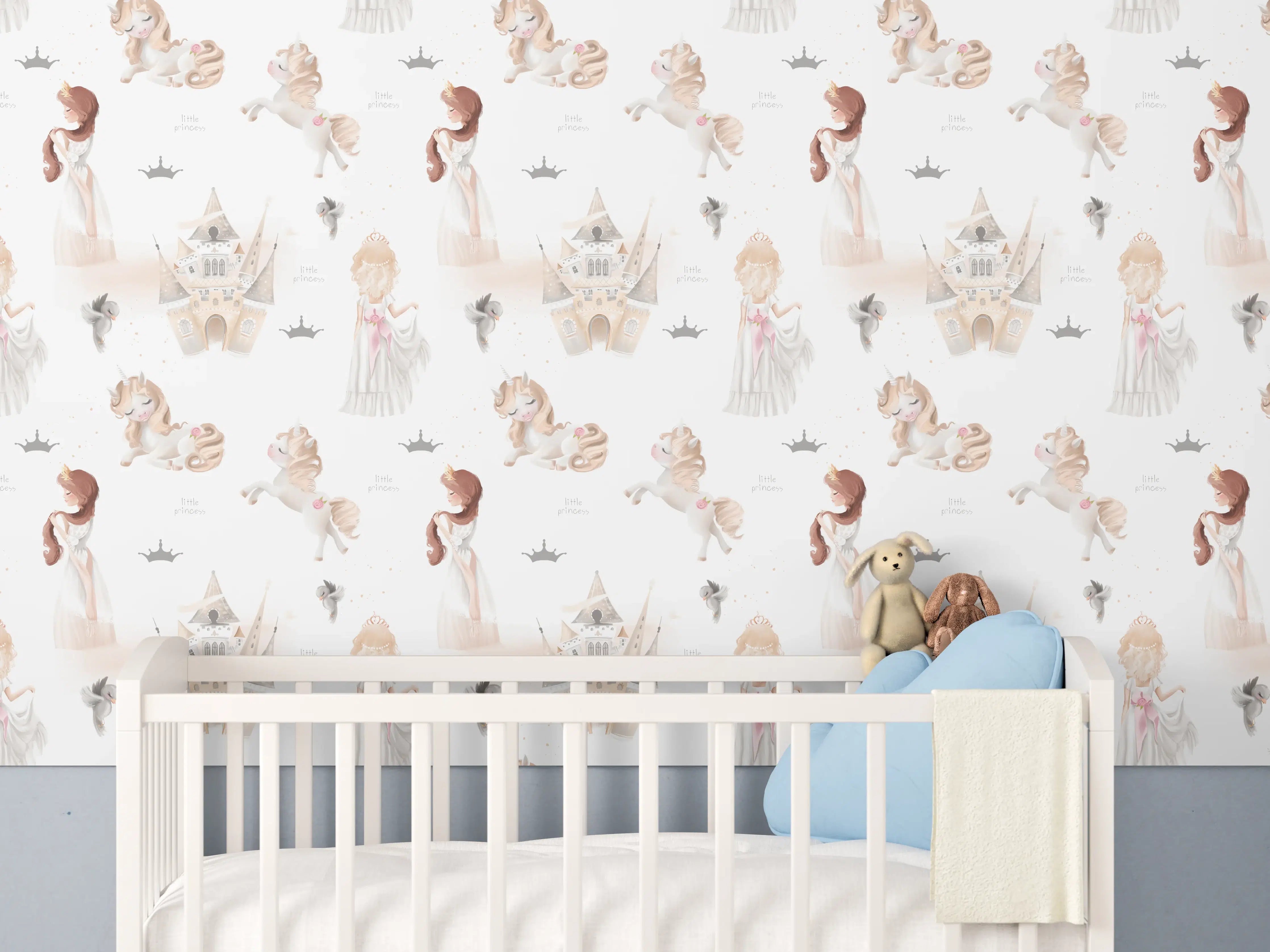 Babyzimmer Wandgestaltung - Sanfte Babyzimmer Wandgestaltung mit Wolken und Tieren