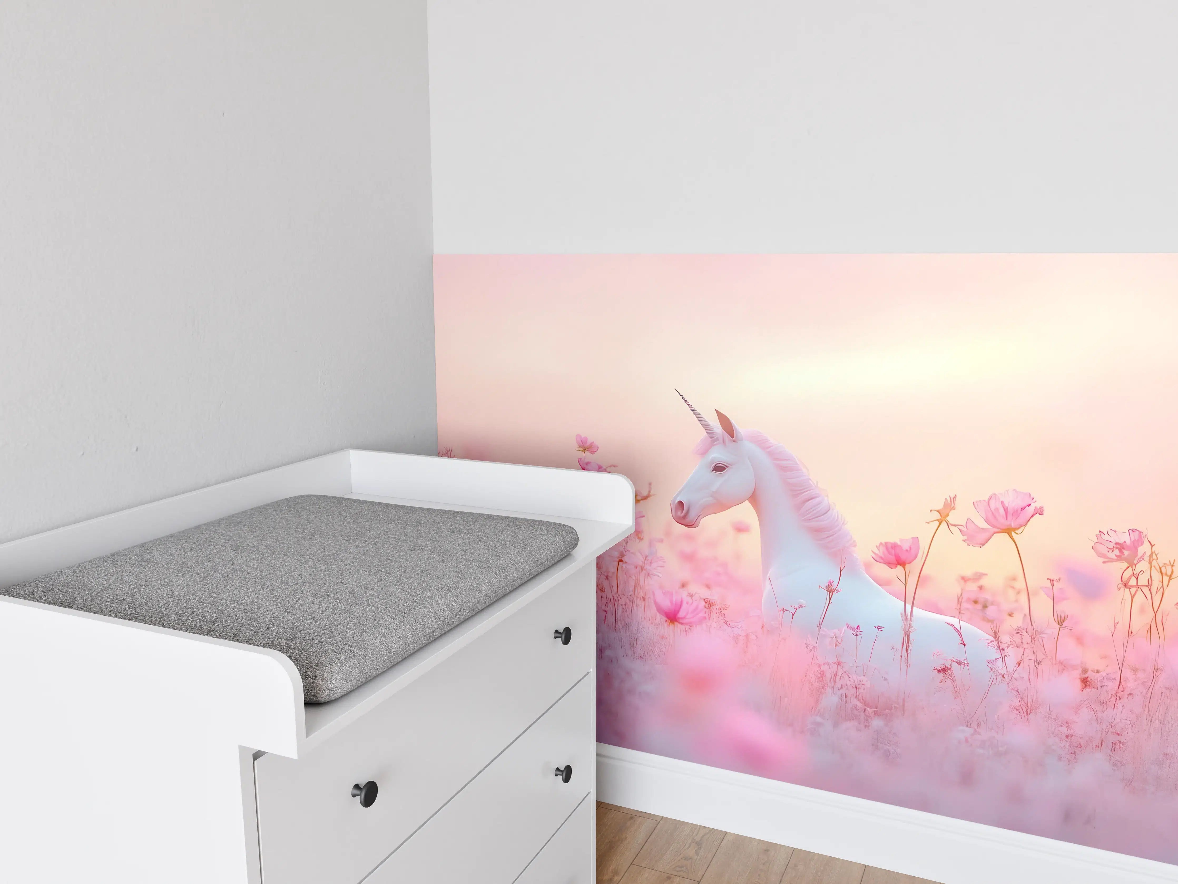 Babyzimmer Wandgestaltung - Sanfte Einhorn-Magie in Pastellfarben