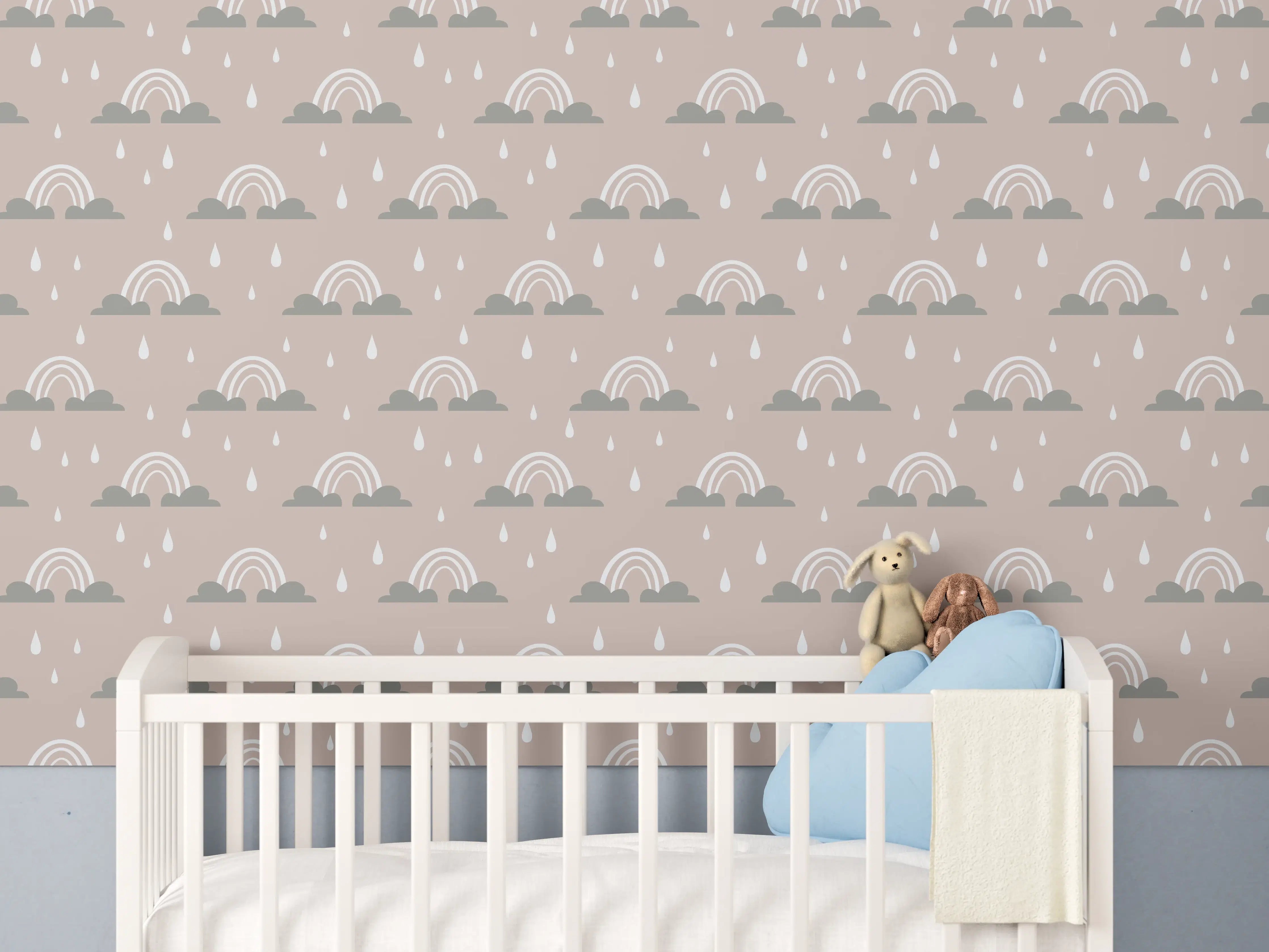 Babyzimmer Wandgestaltung - Sanfte Himmel über Wolken
