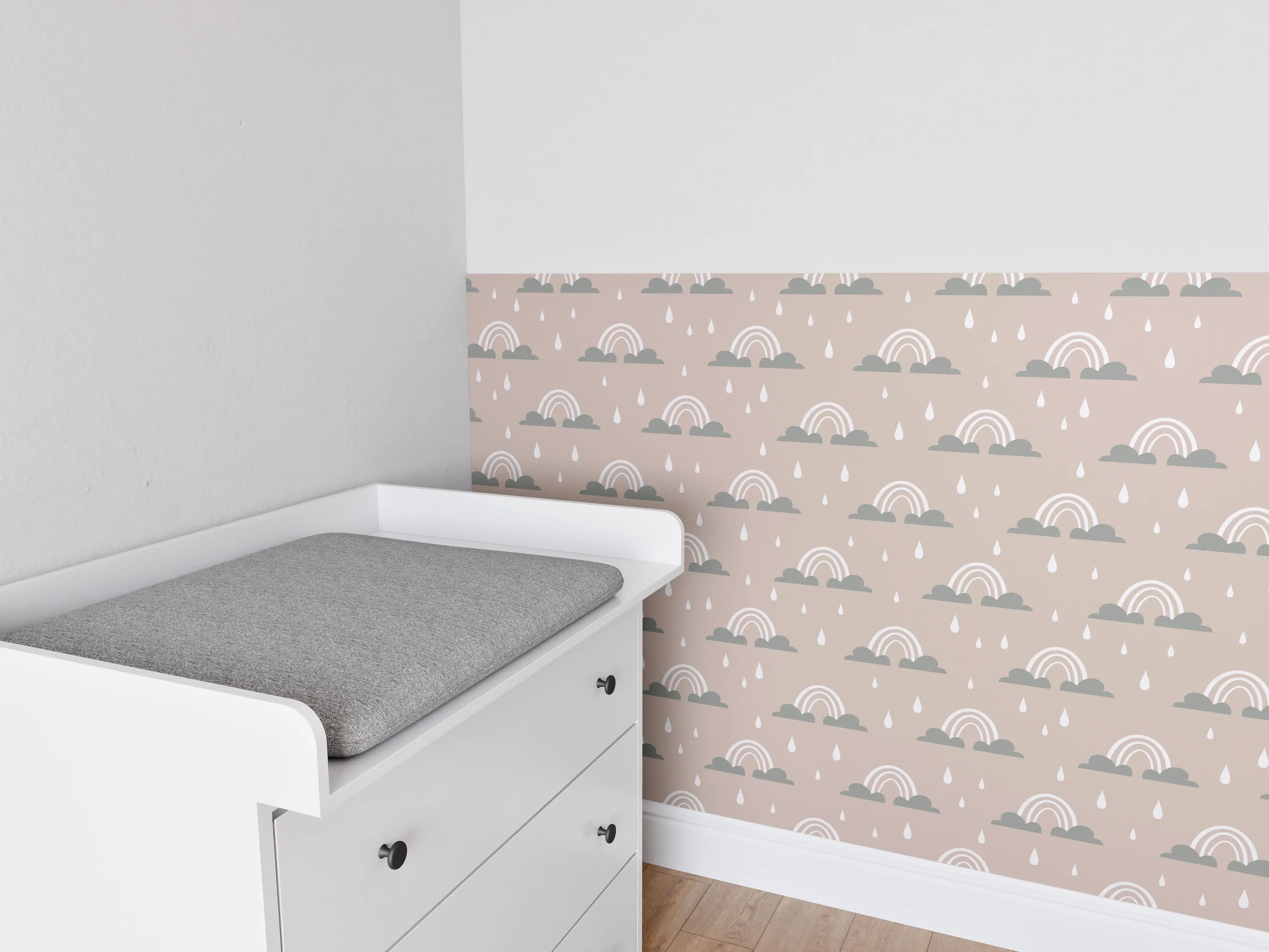 Babyzimmer Wandgestaltung - Sanfte Himmel über Wolken