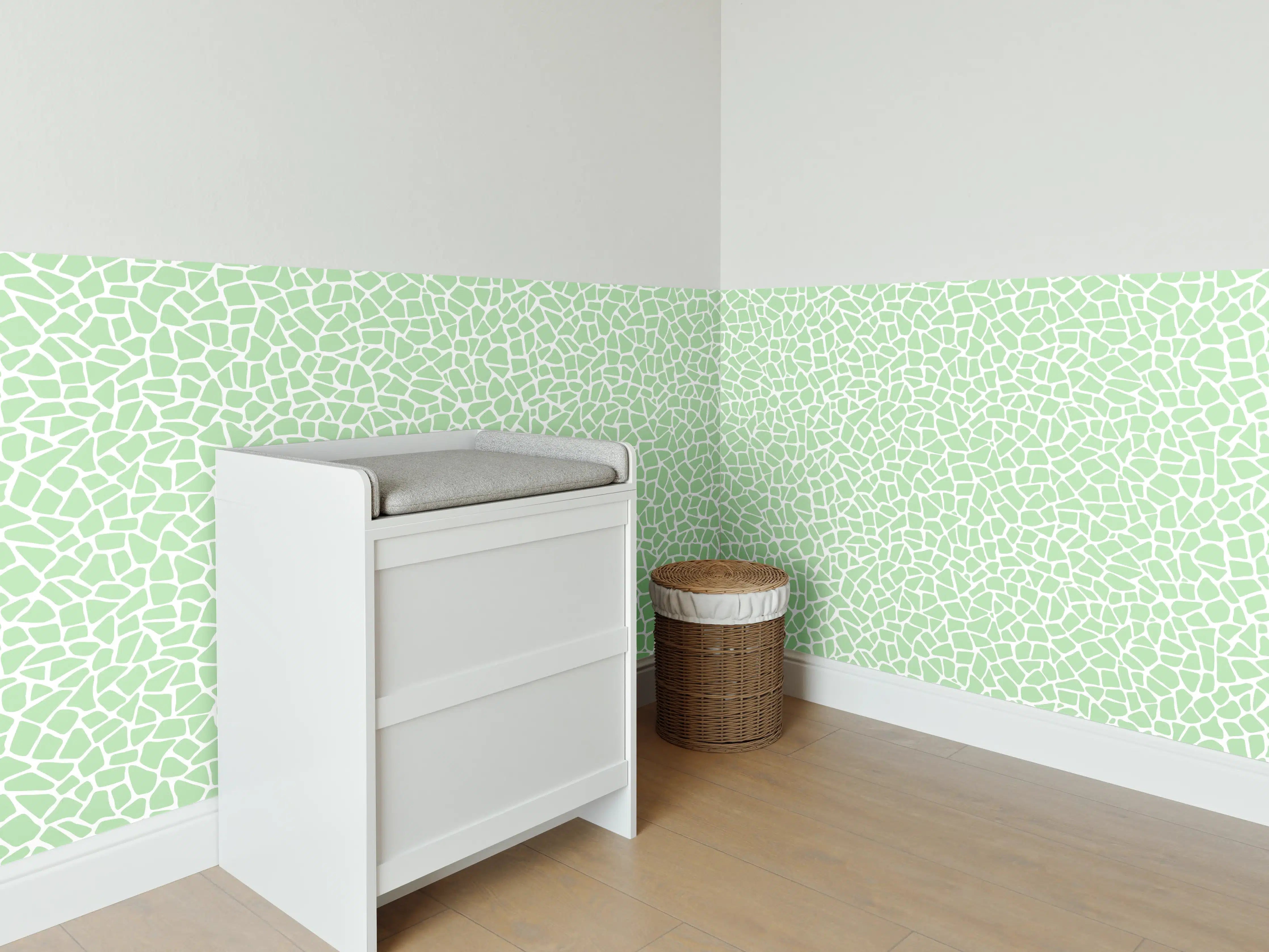 Babyzimmer Wandgestaltung - Sanfte Moos-Töne für die Wandgestaltung