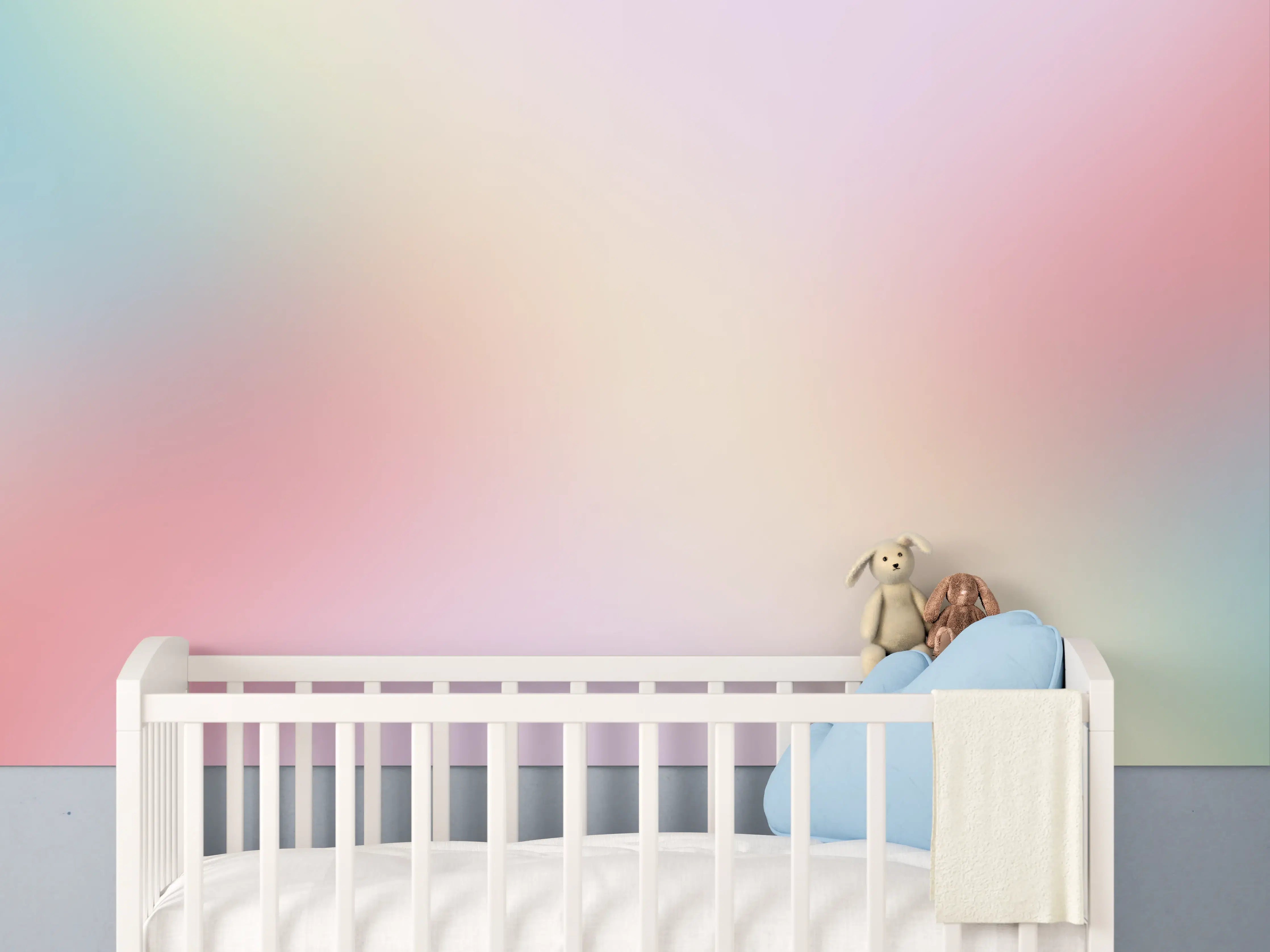 Babyzimmer Wandgestaltung - Sanfte Pastellfarben mit Weiche Textur