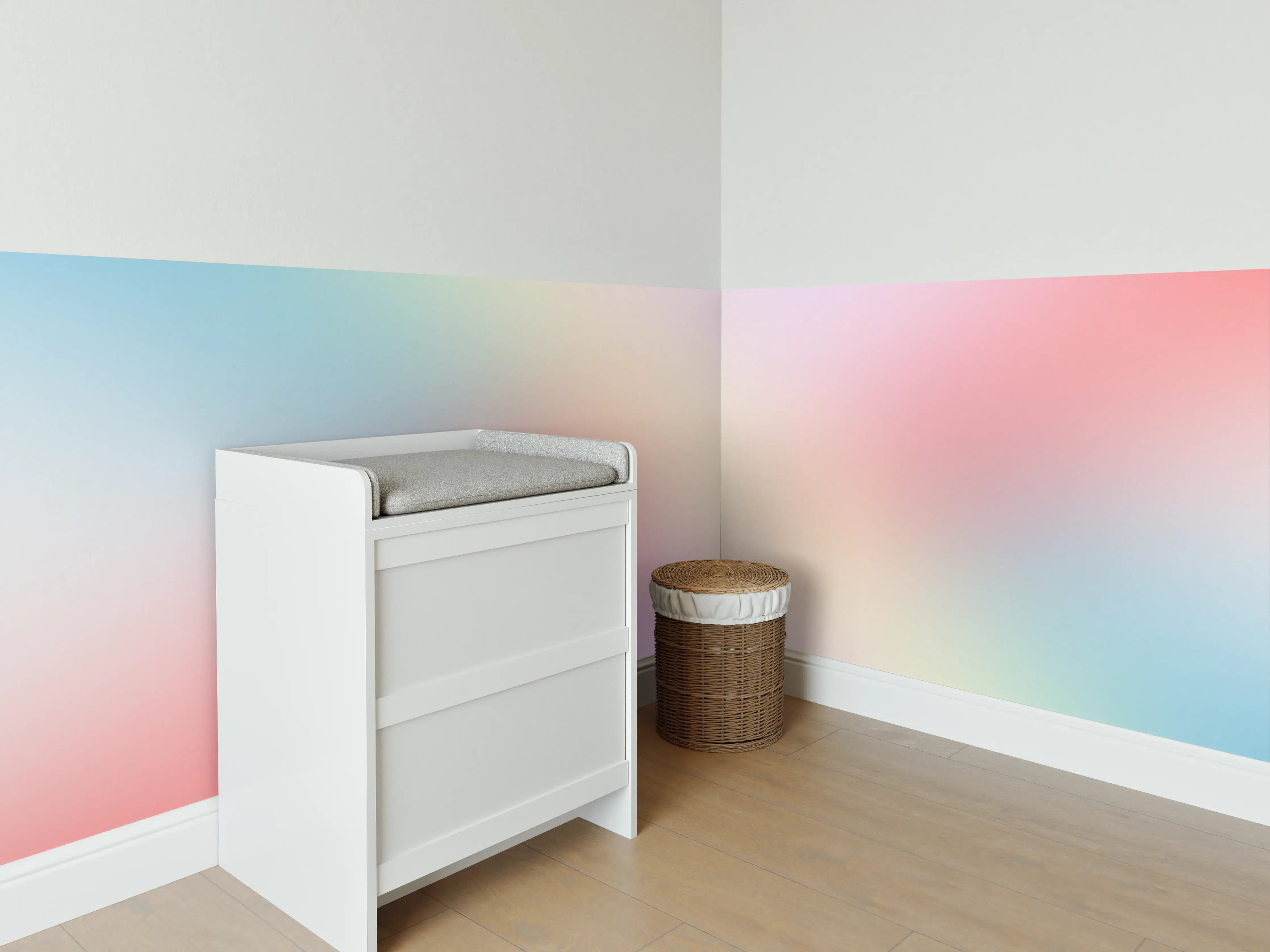 Babyzimmer Wandgestaltung - Sanfte Pastellfarben mit Weiche Textur