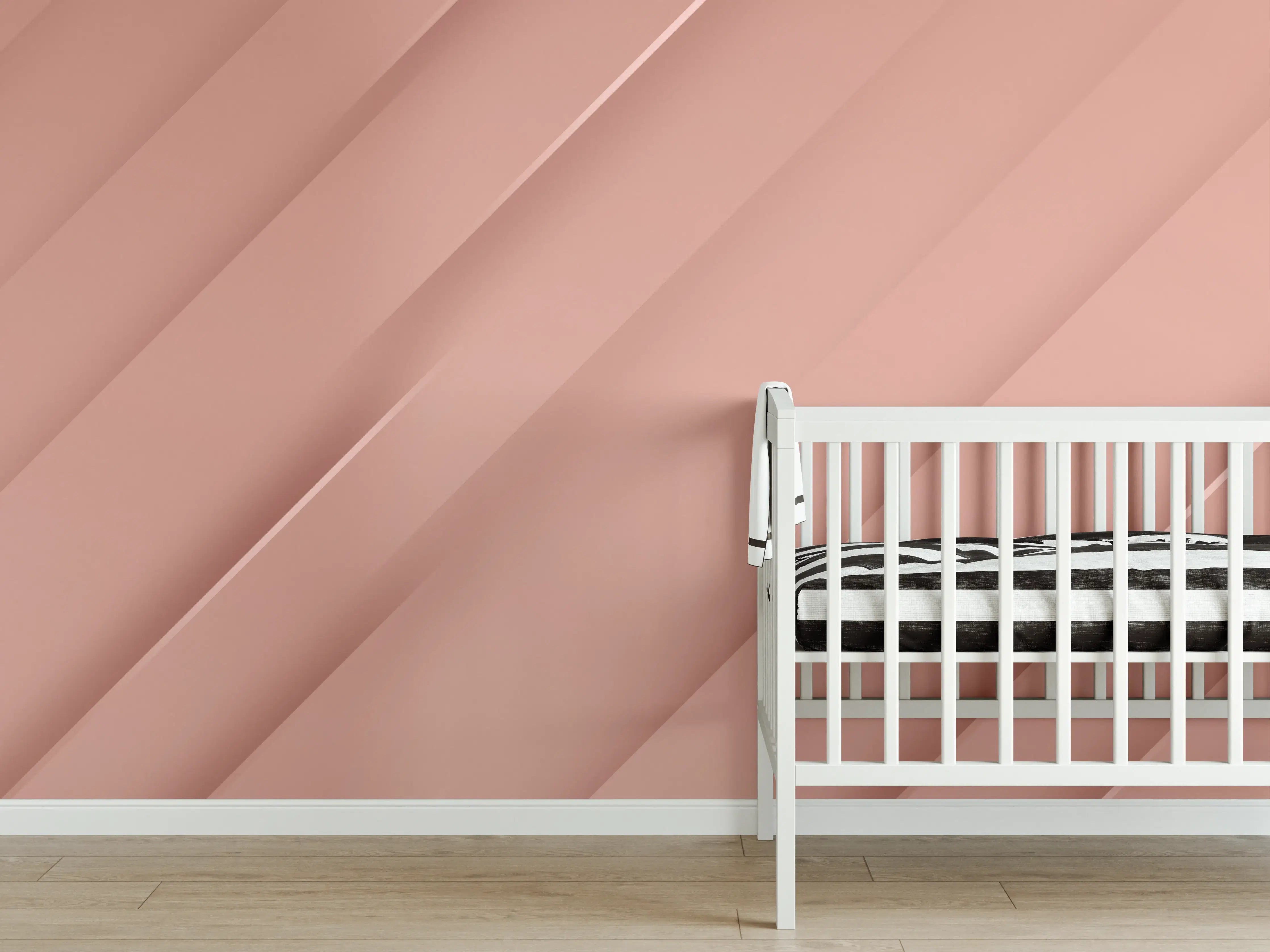 Babyzimmer Wandgestaltung - Sanfte Rosé Farbstrukturen