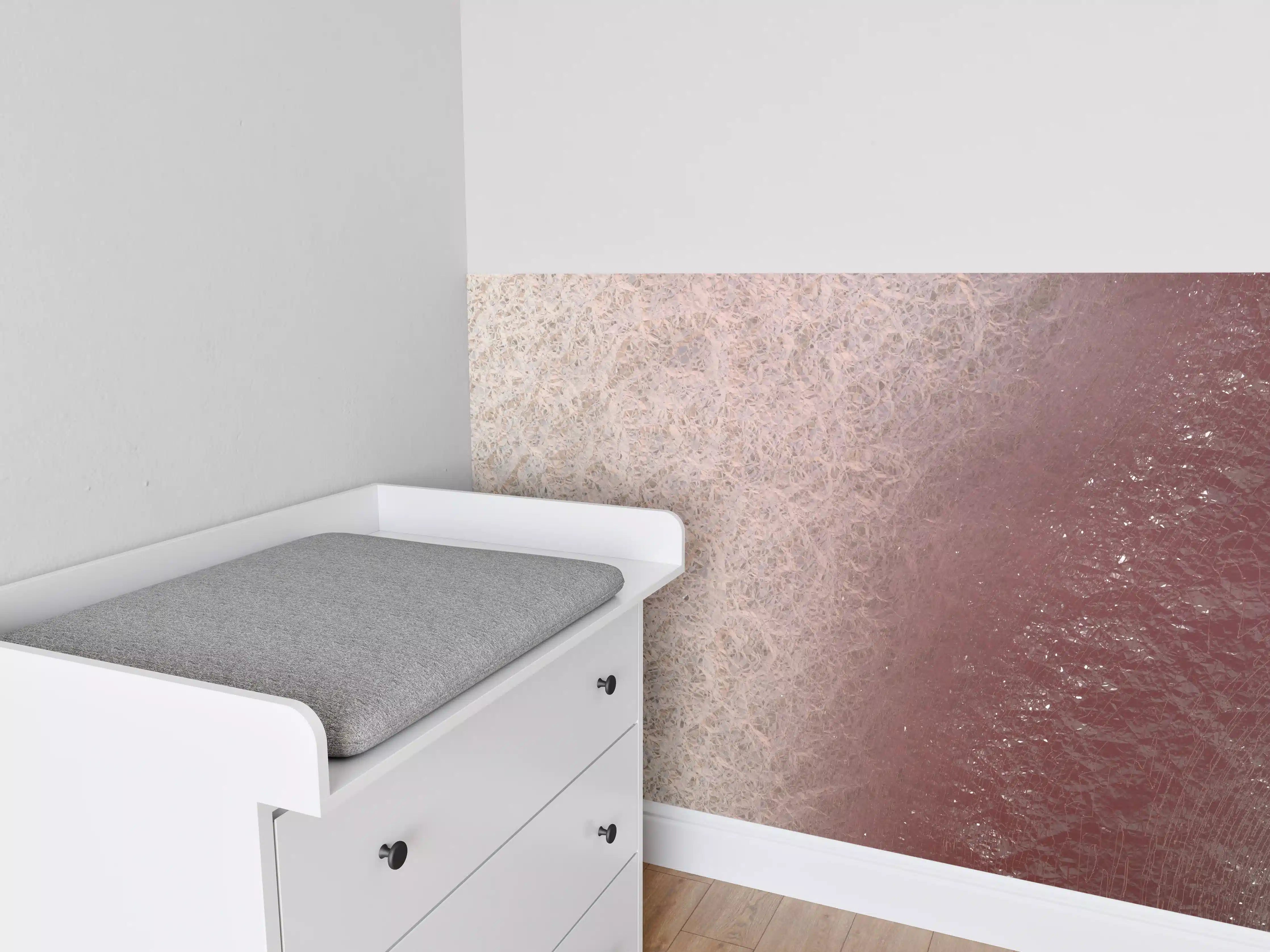 Babyzimmer Wandgestaltung - Sanfte Rottöne und Grüntöne Textur