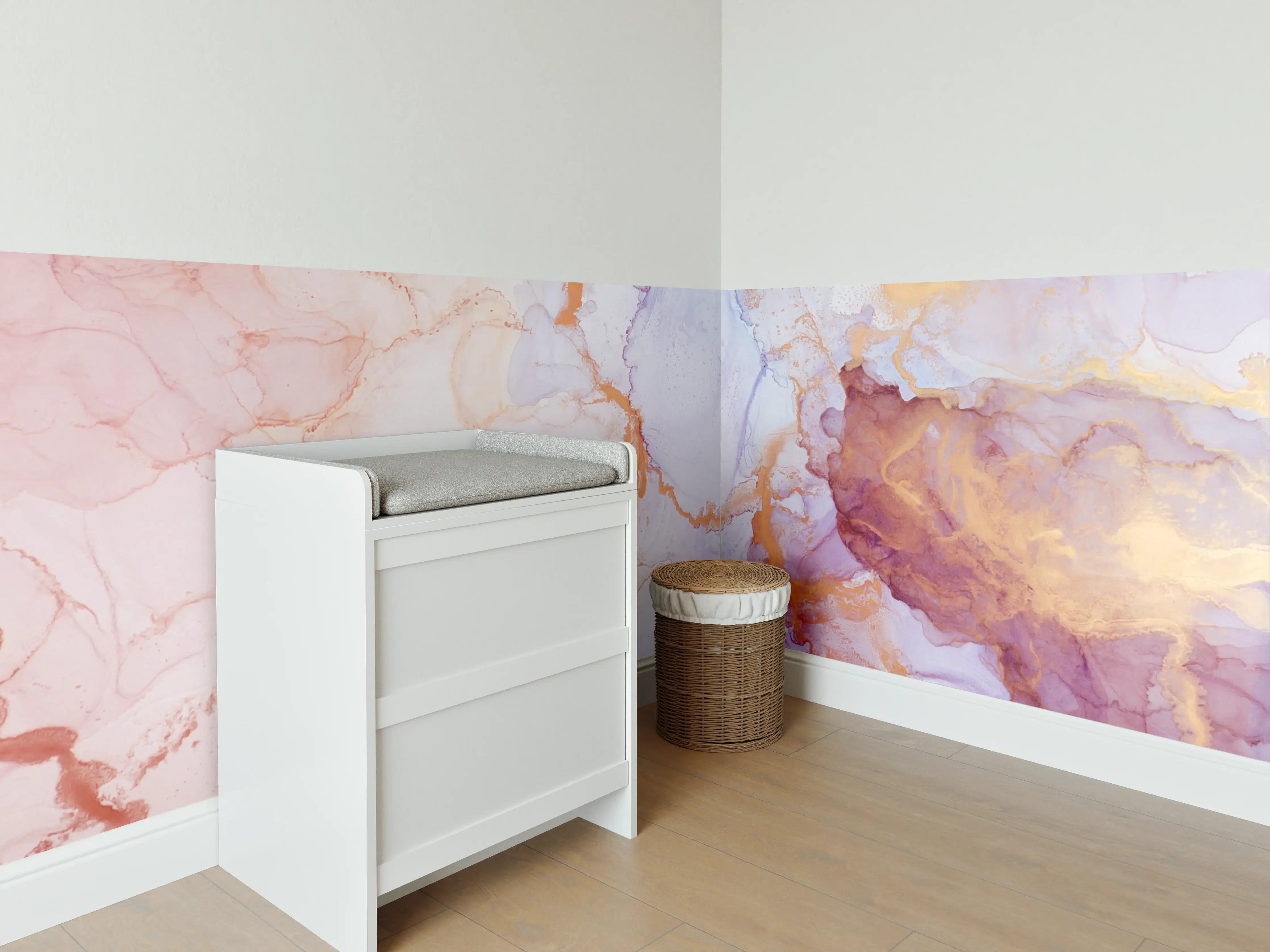 Babyzimmer Wandgestaltung - Sanfte Wasserfarben in Pastell-Tönen