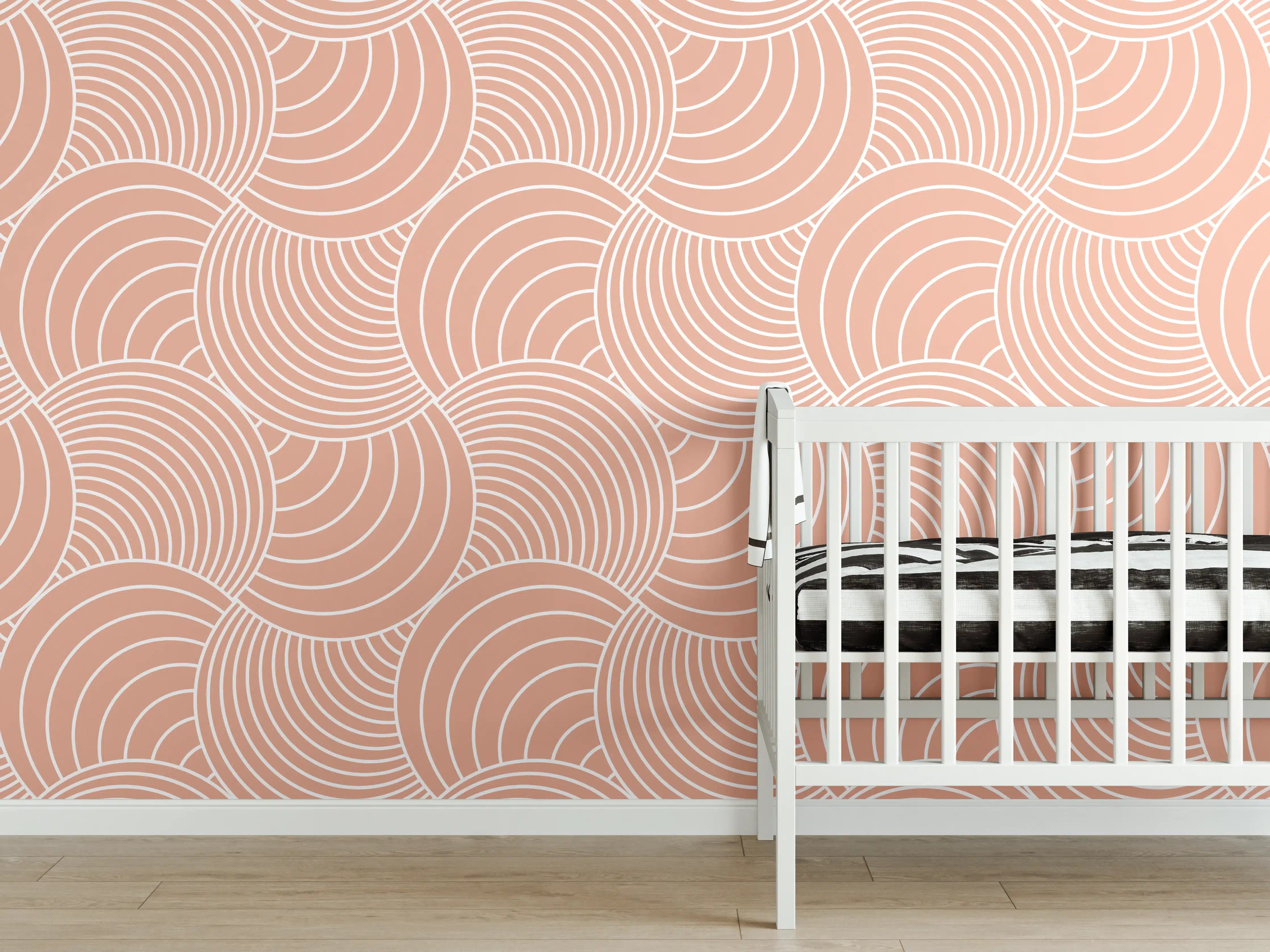 Babyzimmer Wandgestaltung - Sanfte Wellen in Creme