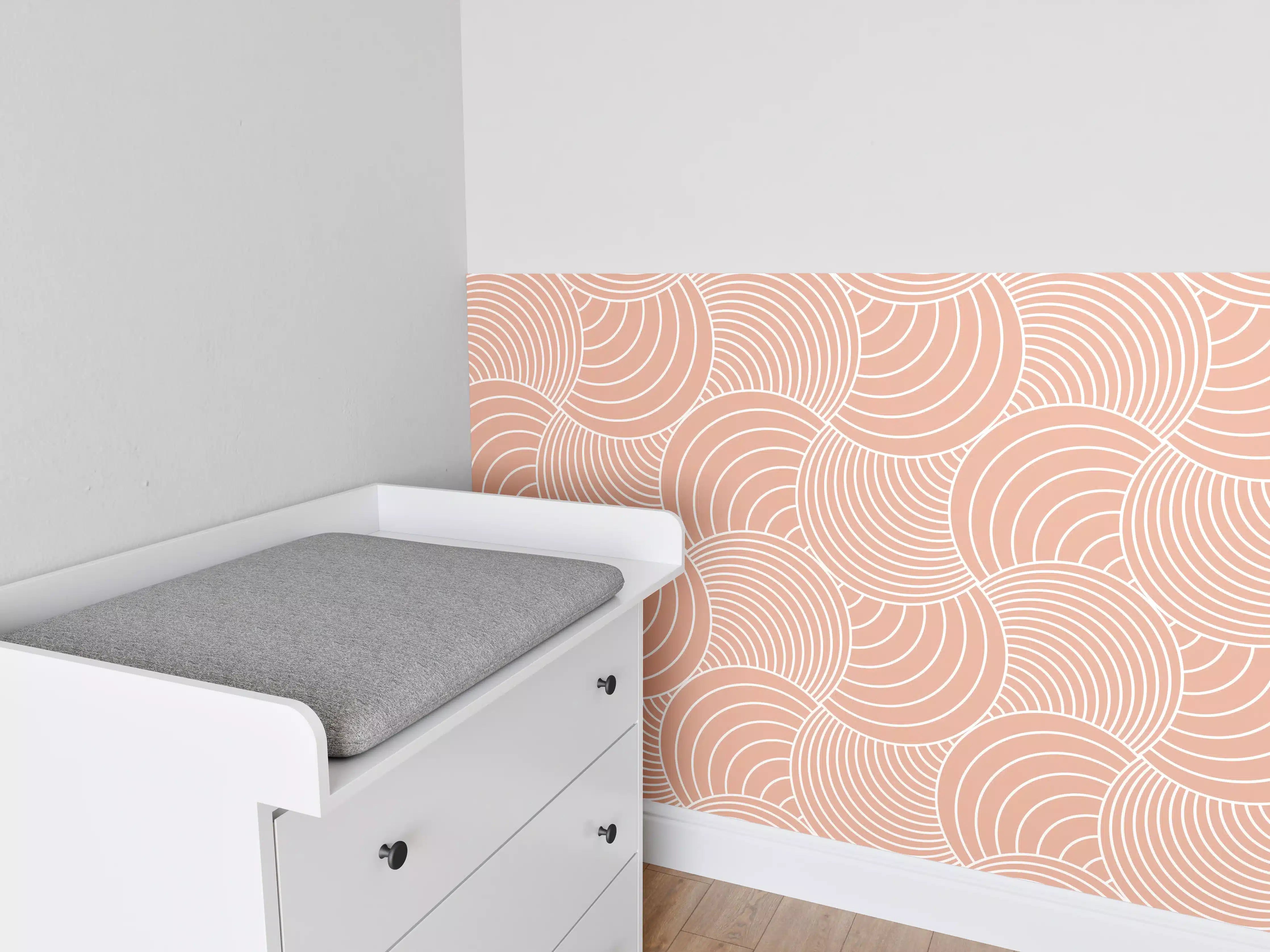 Babyzimmer Wandgestaltung - Sanfte Wellen in Creme