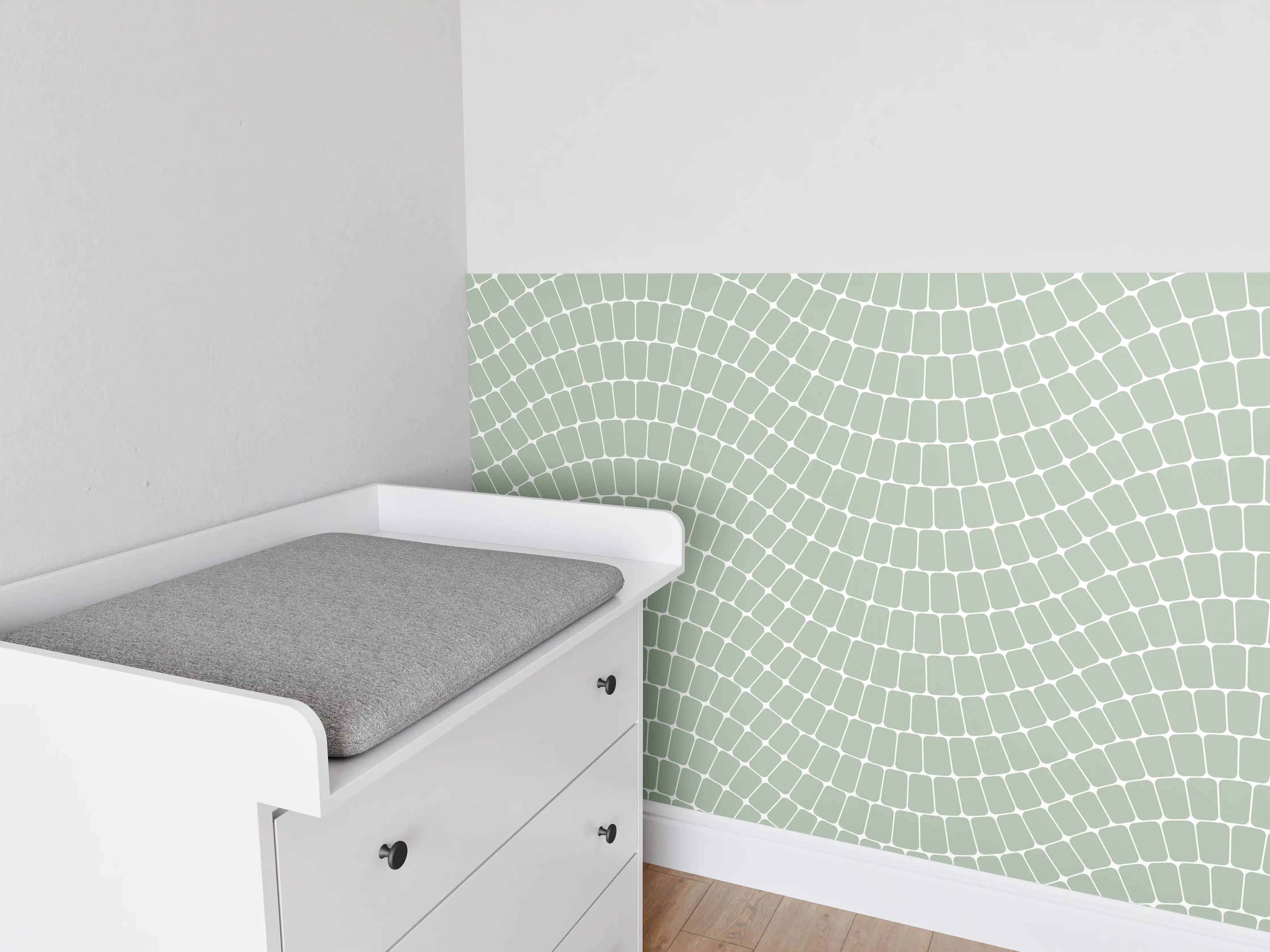 Babyzimmer Wandgestaltung - Sanfte Wellen in Grün