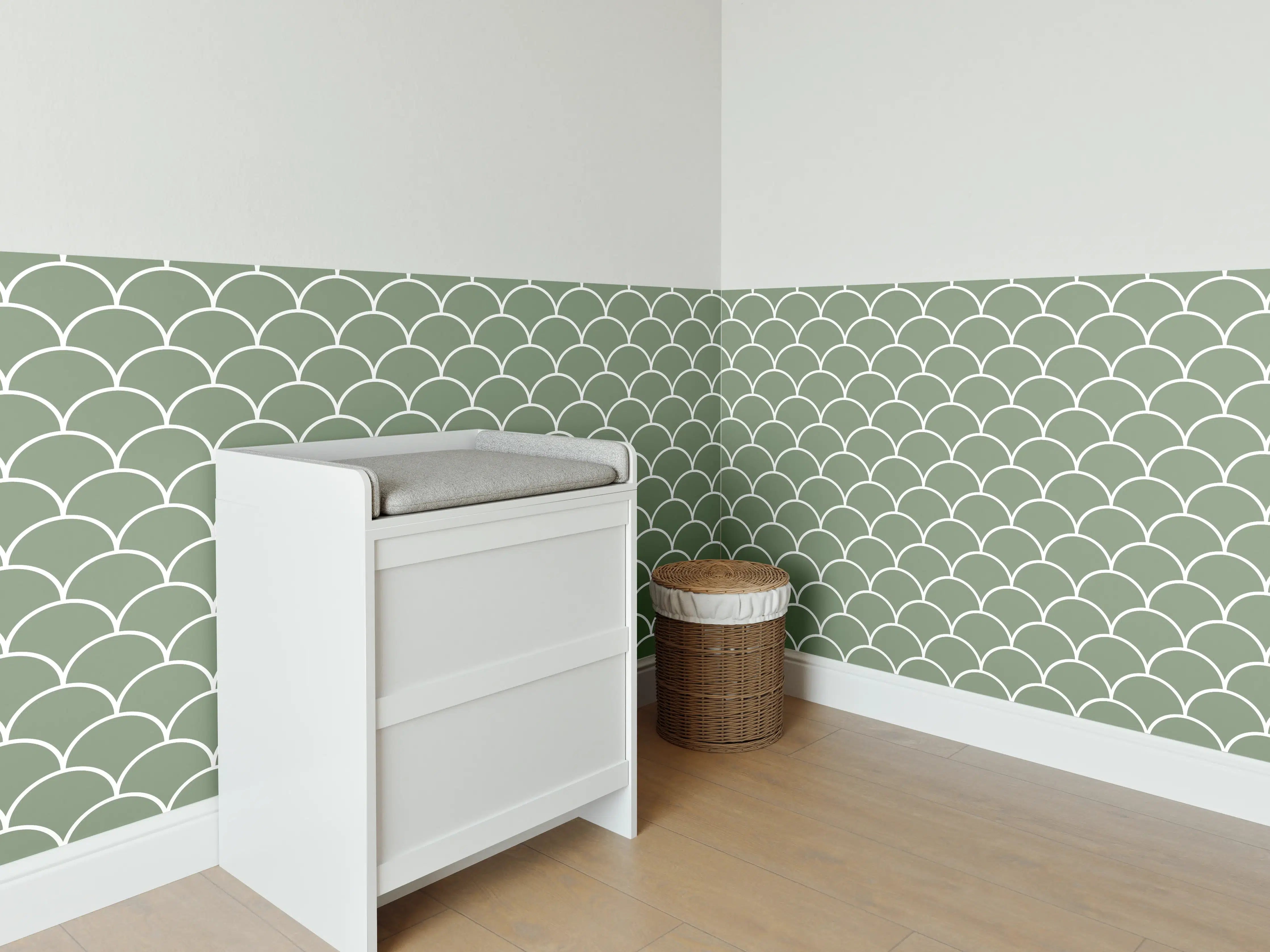 Babyzimmer Wandgestaltung - Sanfte grüne Marshmallow-Qualle