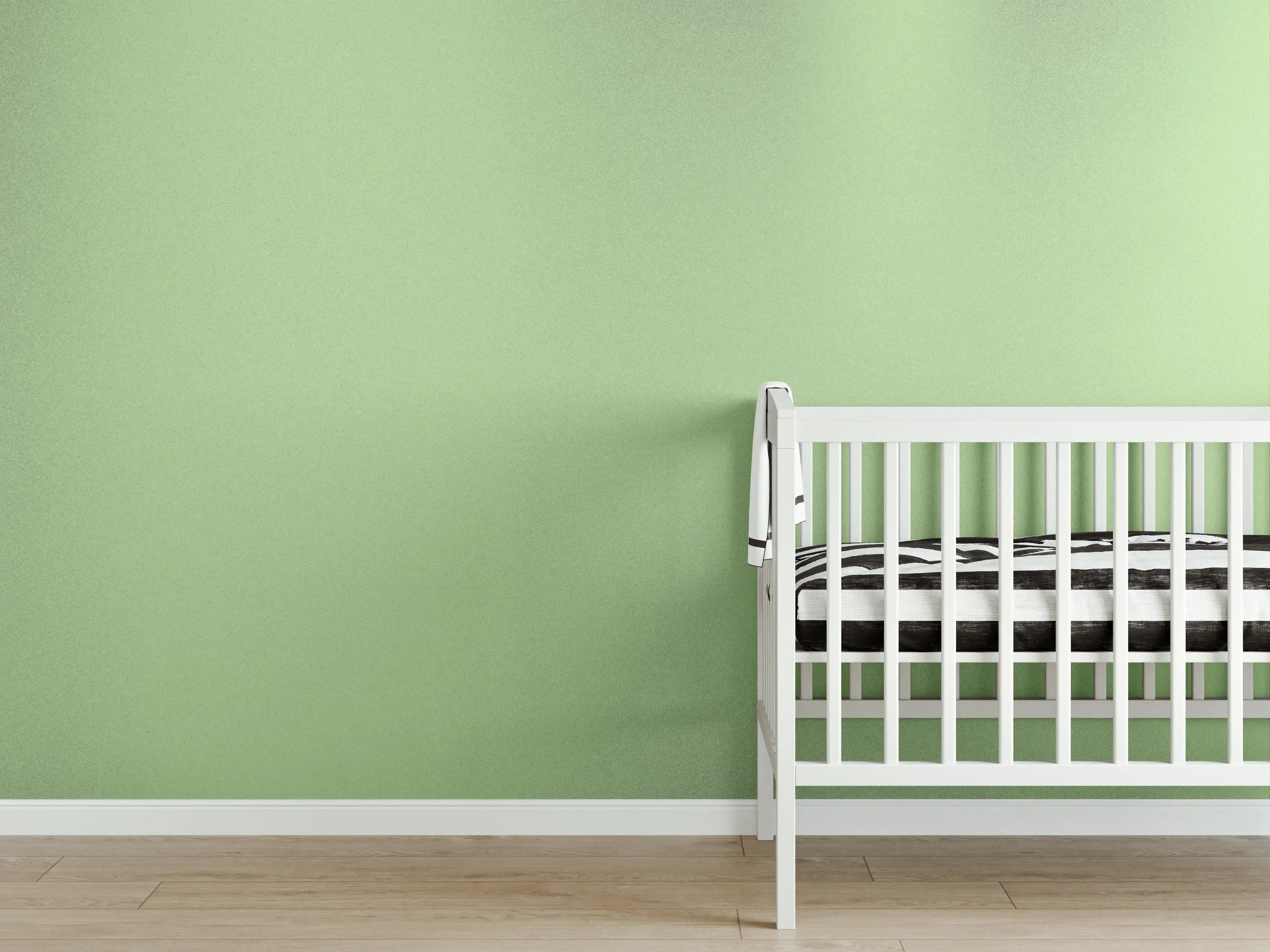Babyzimmer Wandgestaltung - Sanfter grüner Farbverlauf