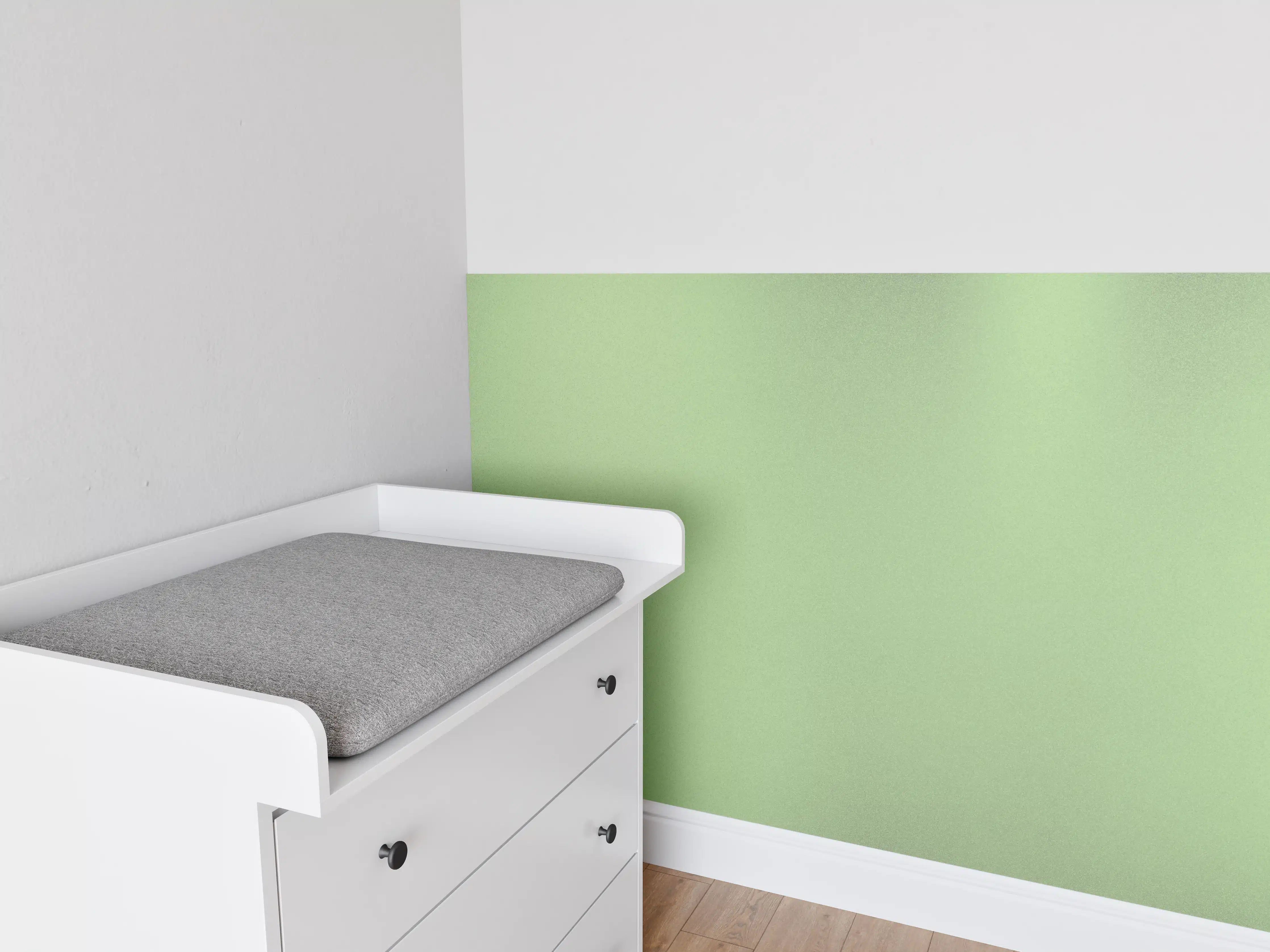 Babyzimmer Wandgestaltung - Sanfter grüner Farbverlauf