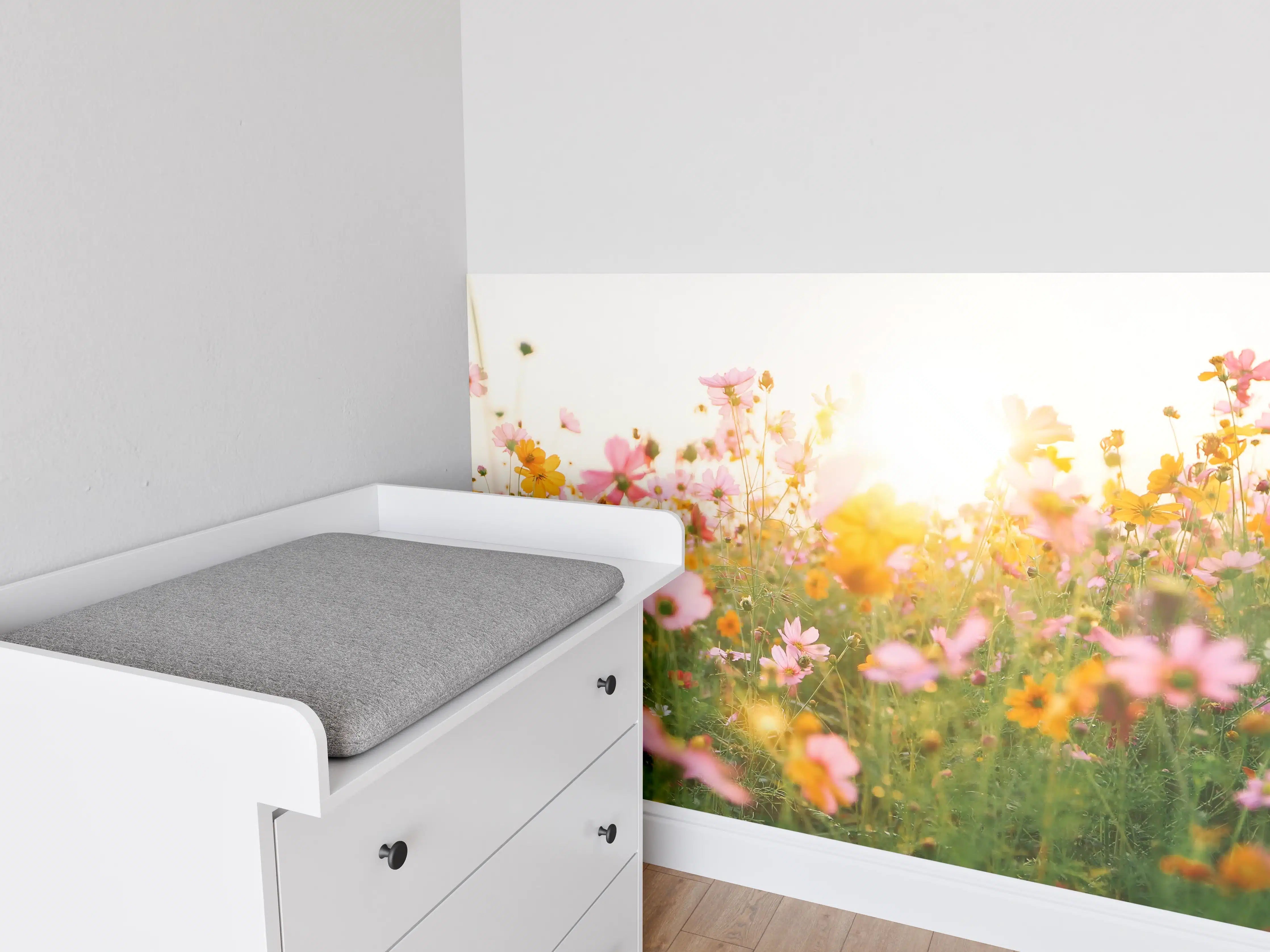 Babyzimmer Wandgestaltung - Sanftes Grau bei Morgendämmerung