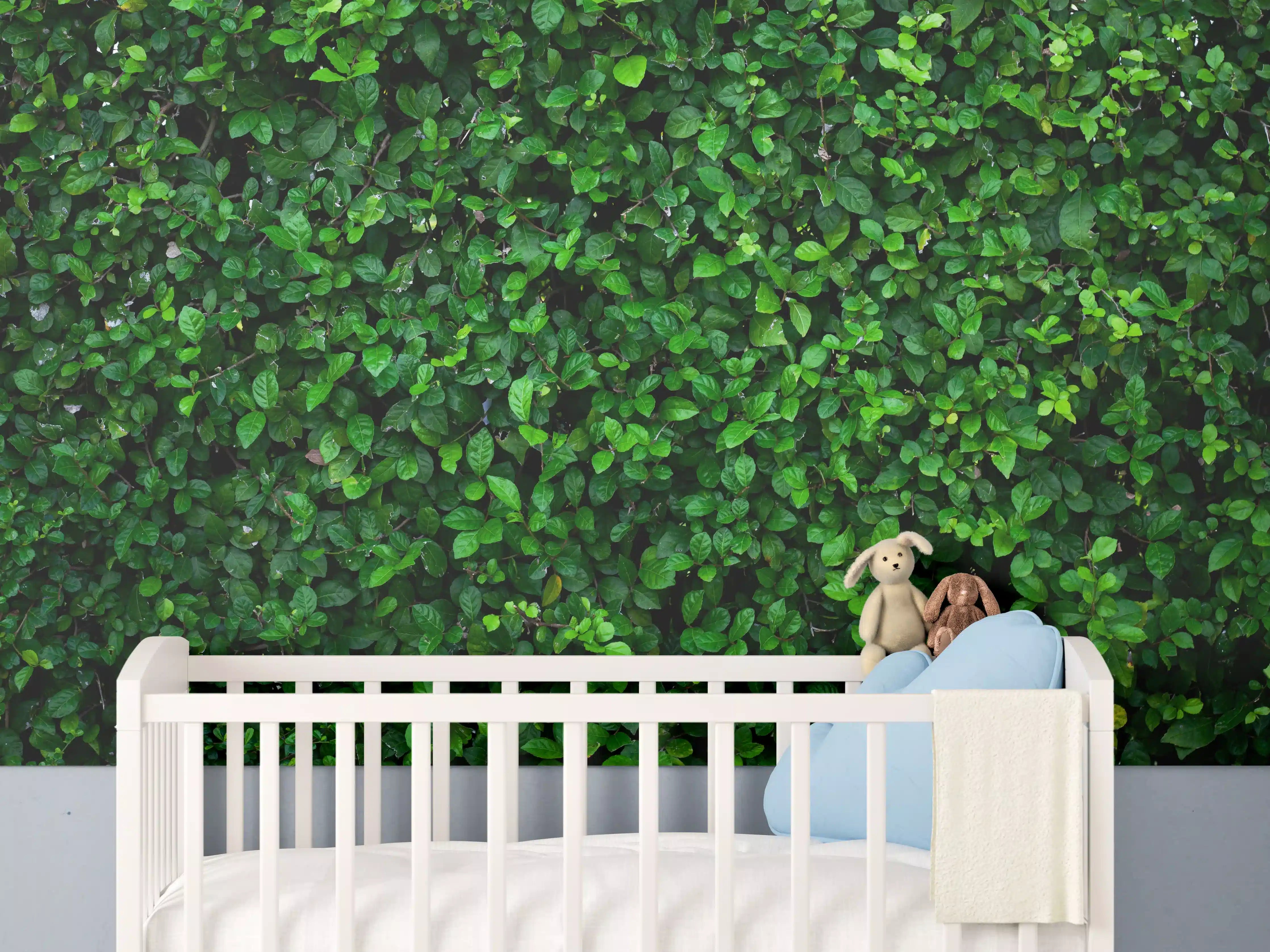 Babyzimmer Wandgestaltung - Satte grüne Blätter