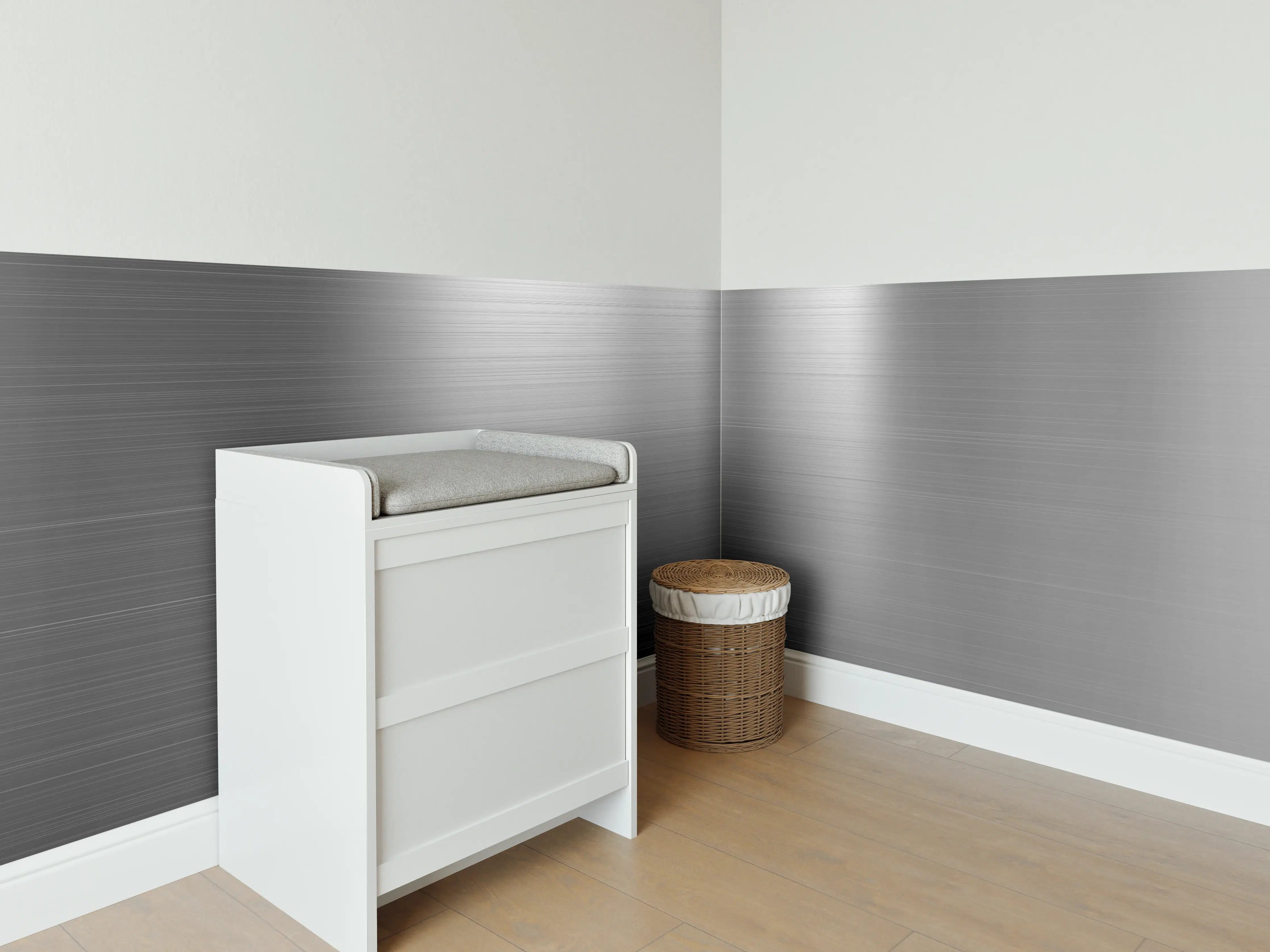 Babyzimmer Wandgestaltung - Schimmernder Grauweiß-Texturraum