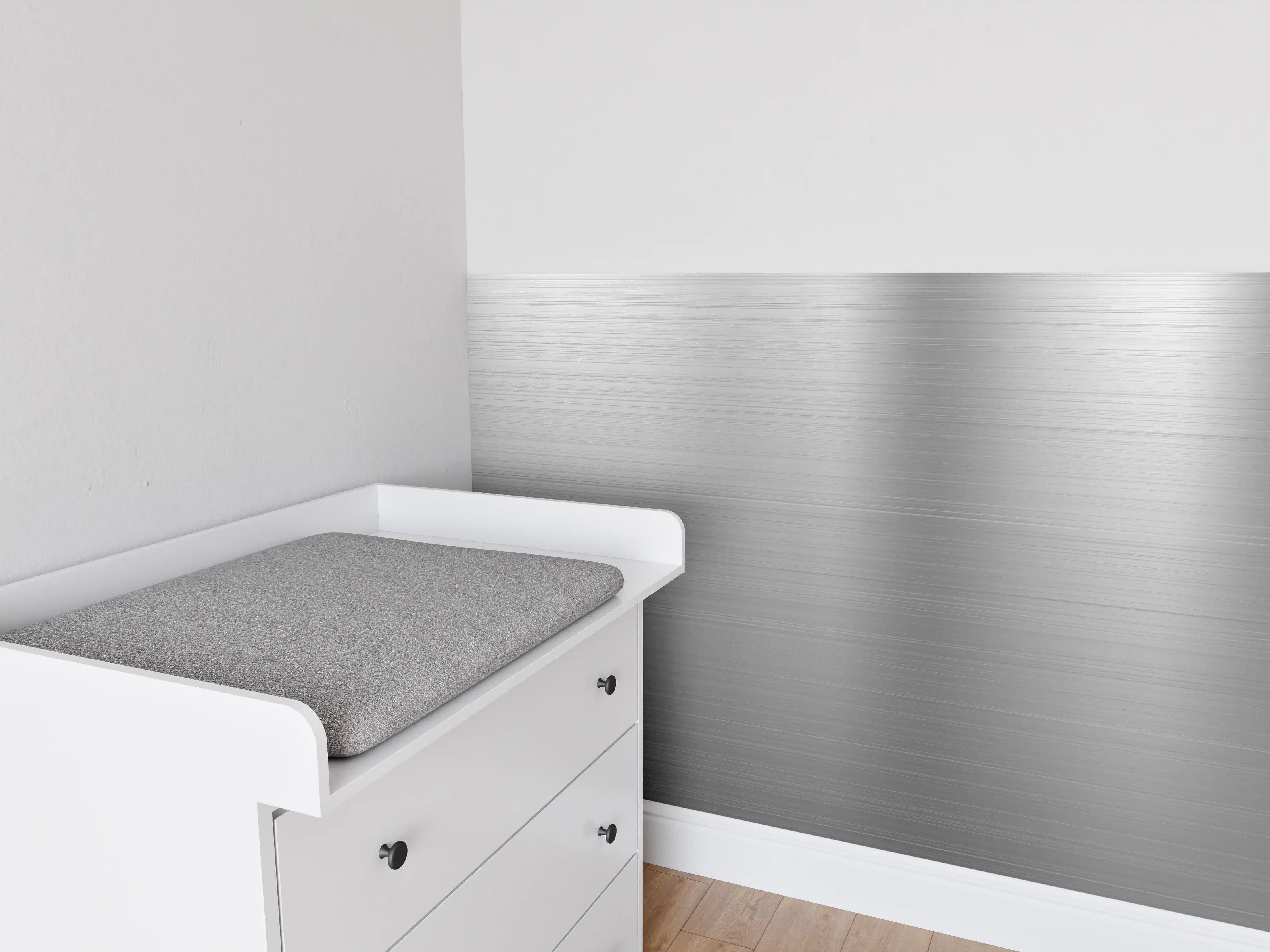 Babyzimmer Wandgestaltung - Schimmernder Grauweiß-Texturraum