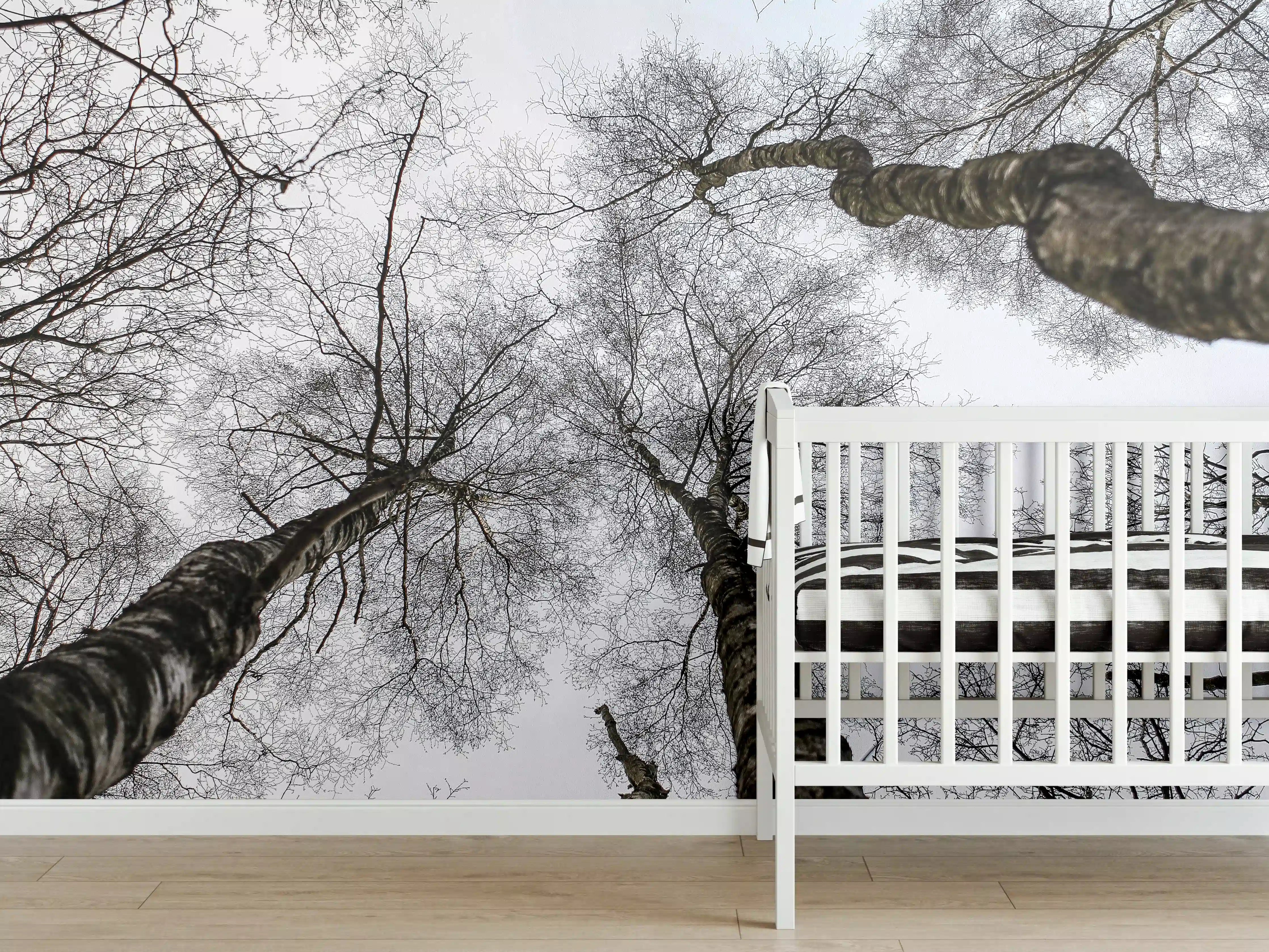 Babyzimmer Wandgestaltung - Schnee Wald