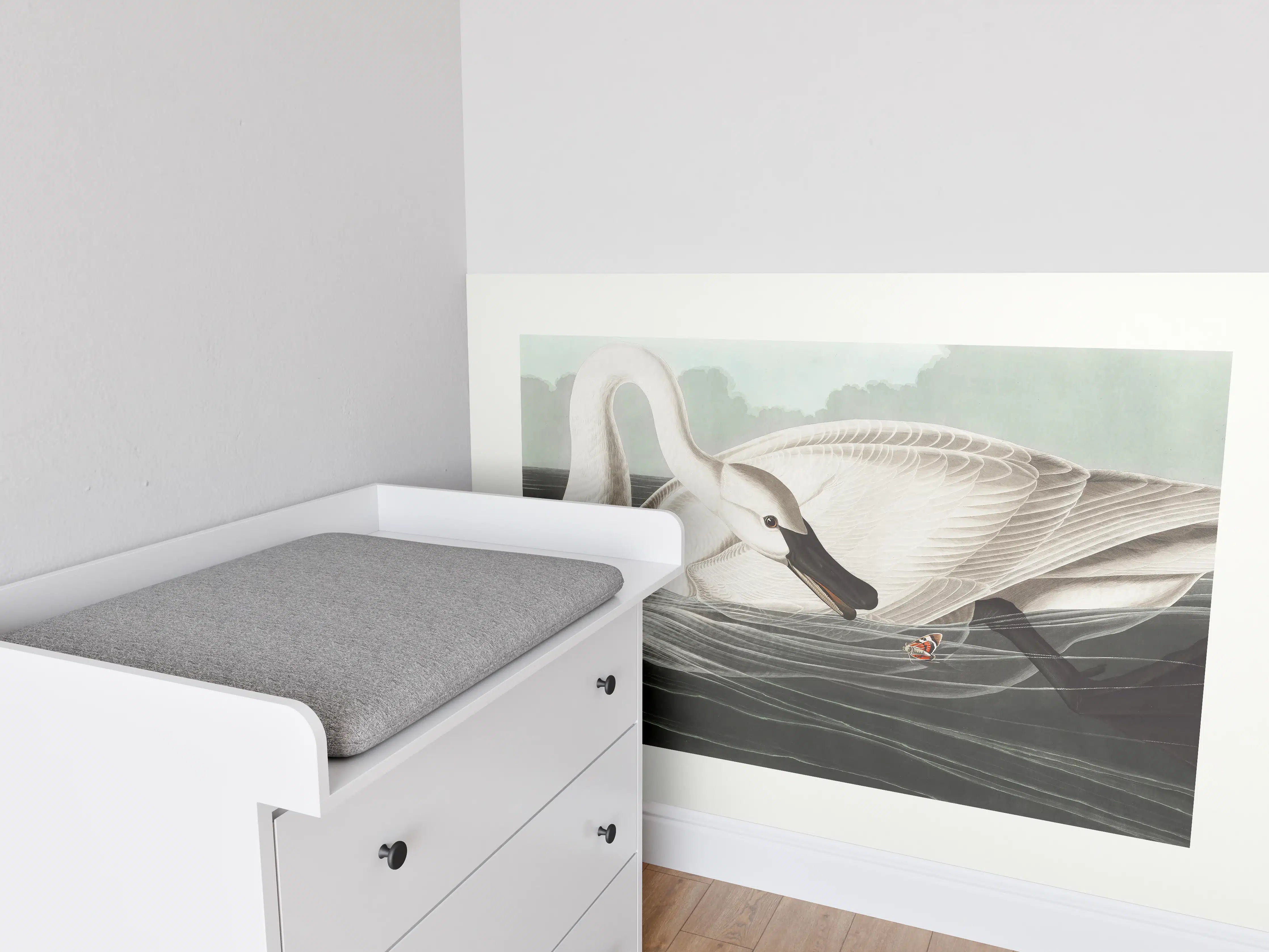 Babyzimmer Wandgestaltung - Schneeweißer Schwan - John James Audubon