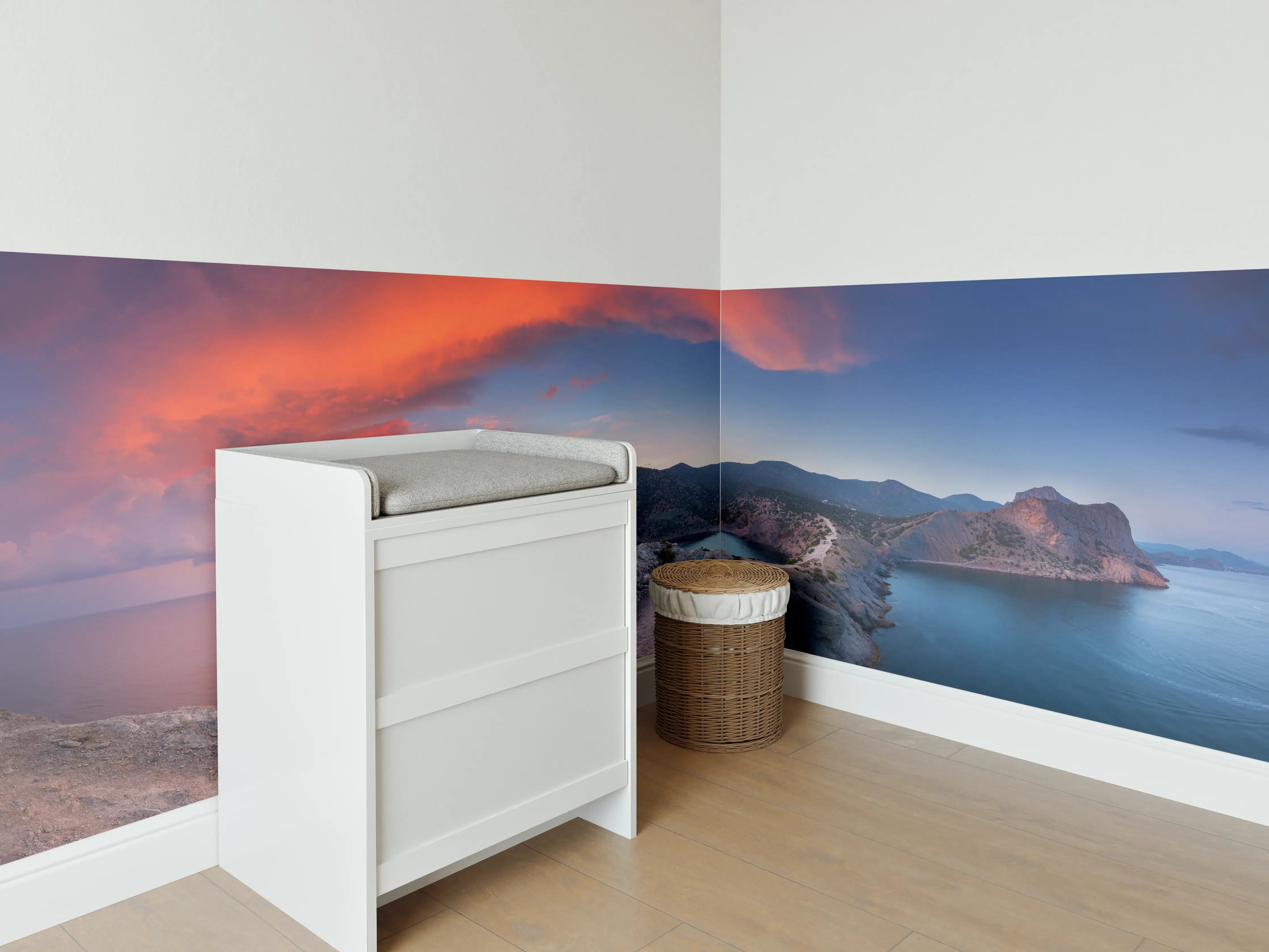 Babyzimmer Wandgestaltung - Schöne Panoramalandschaft mit Bergen