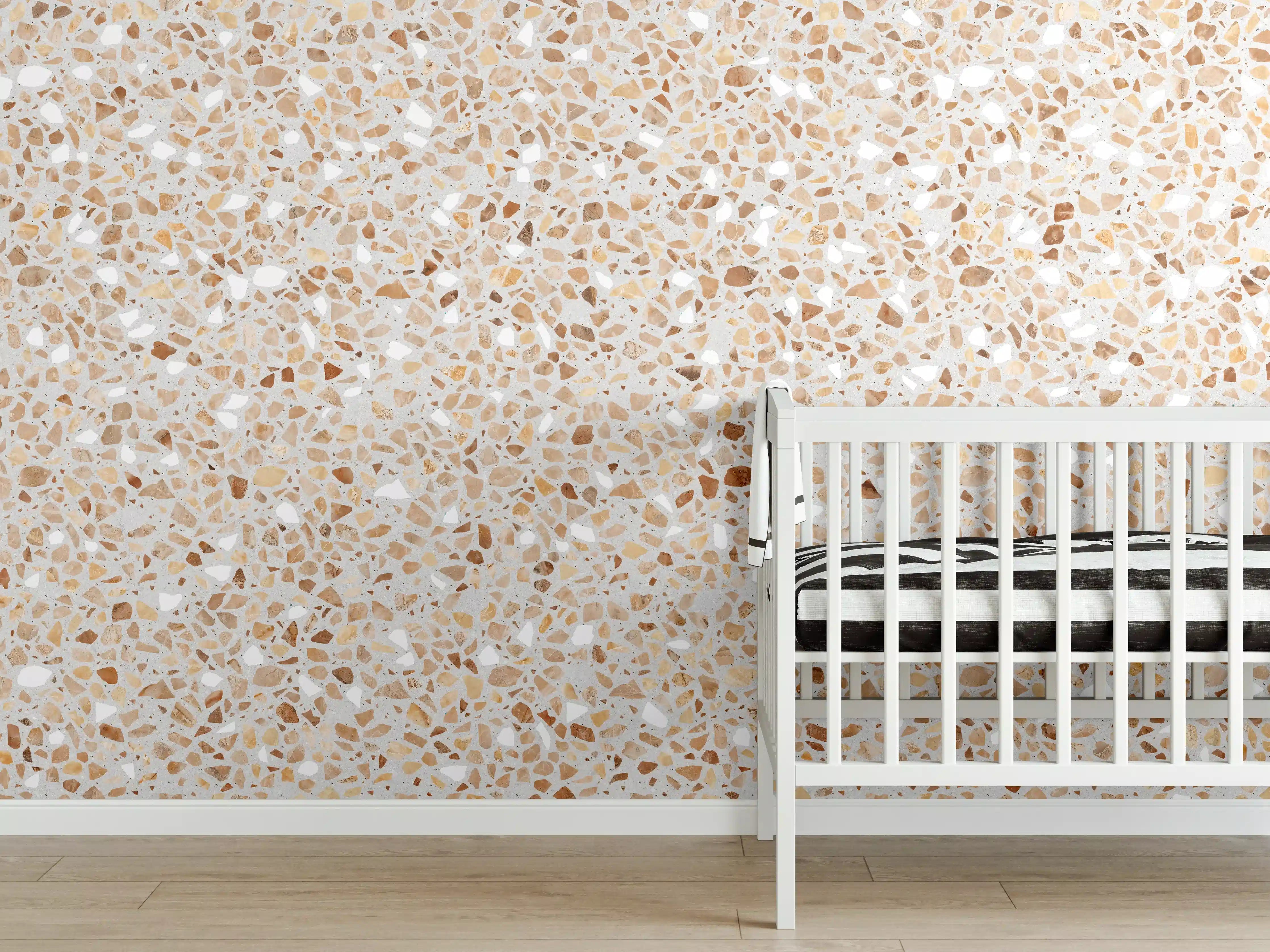 Babyzimmer Wandgestaltung - Schöne beige Terrazzo Stein Textur