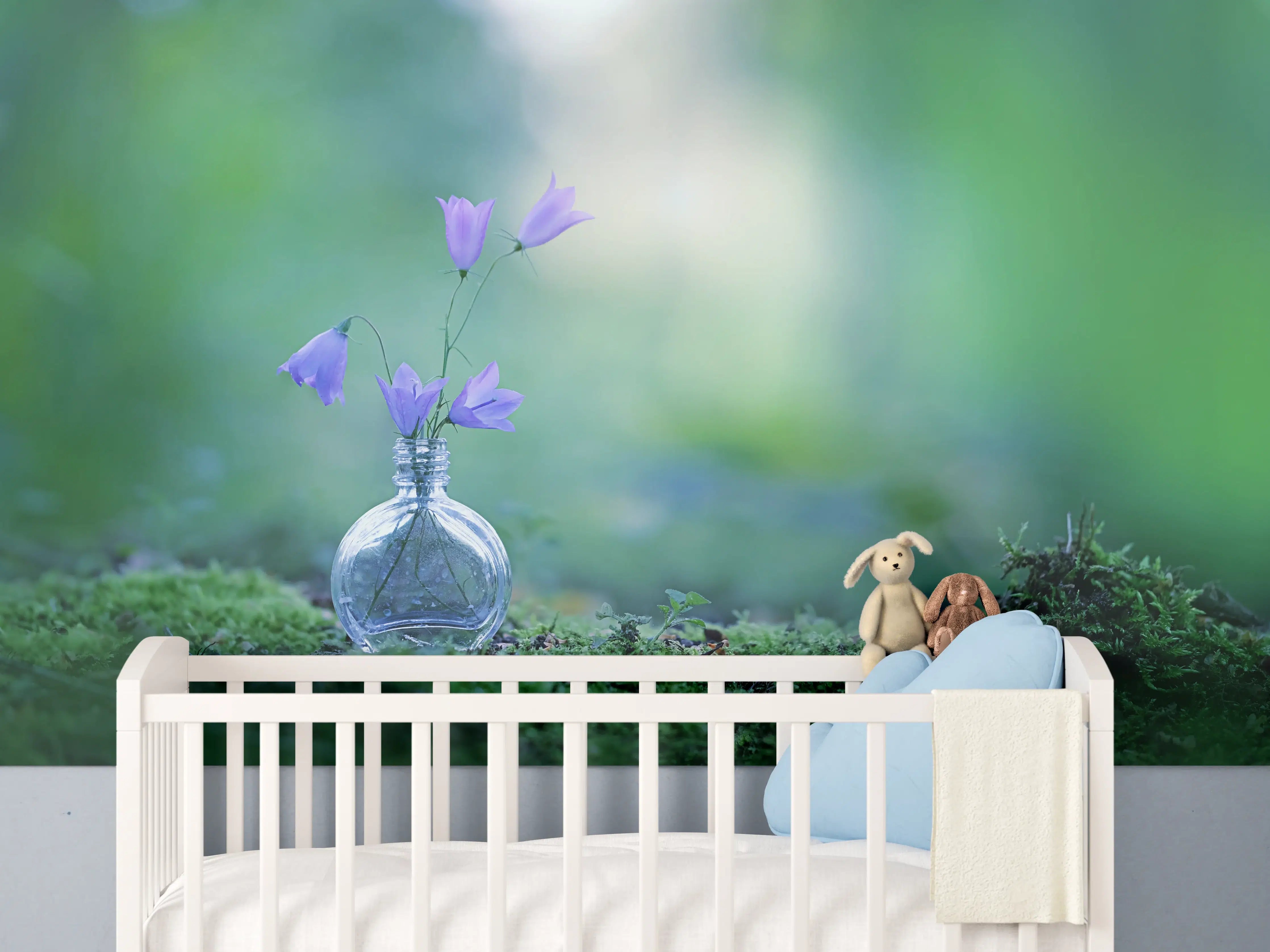 Babyzimmer Wandgestaltung - Schöne campanula Blumen