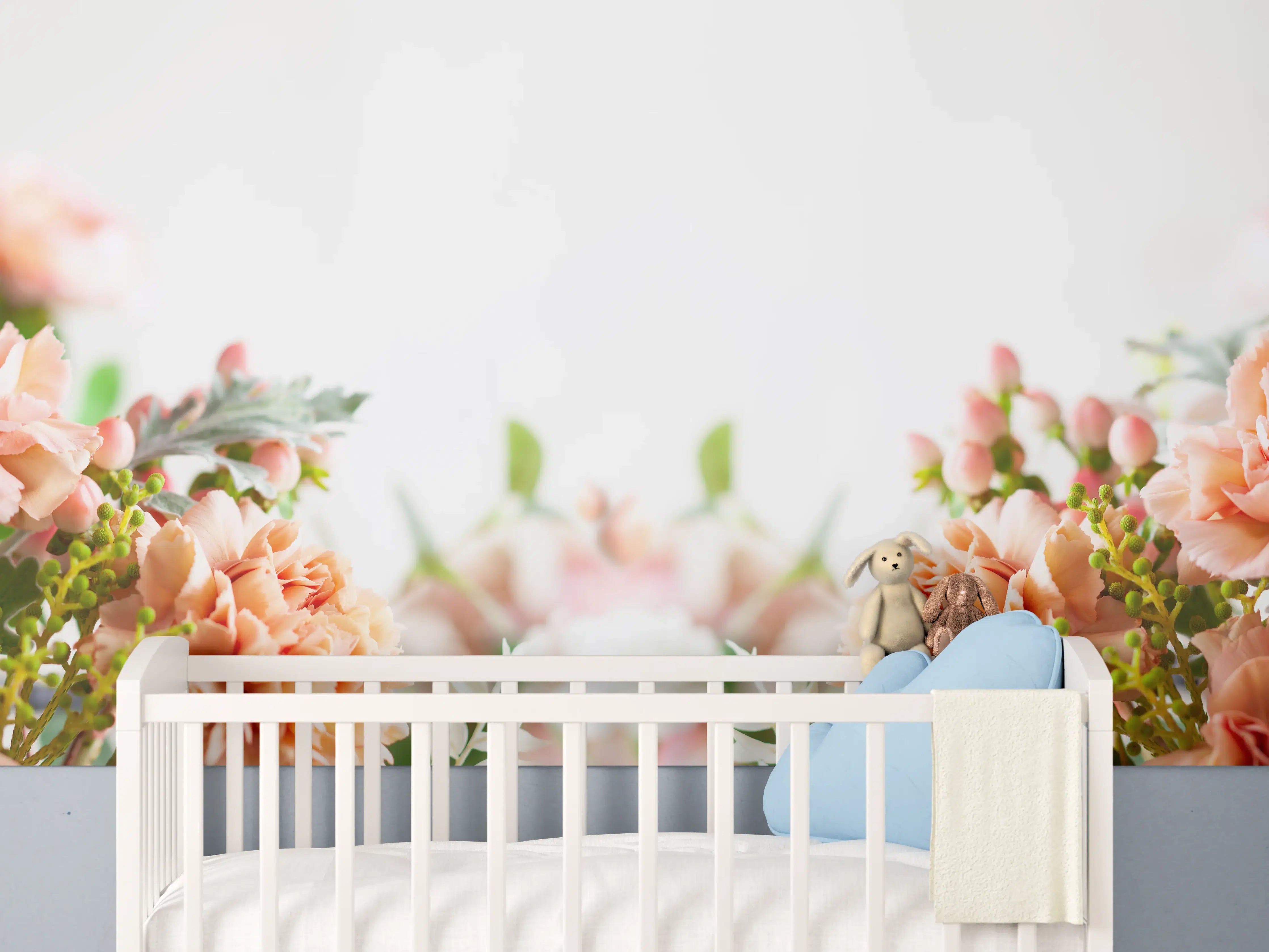 Babyzimmer Wandgestaltung - Schöne herbstliche Blumen-Komposition