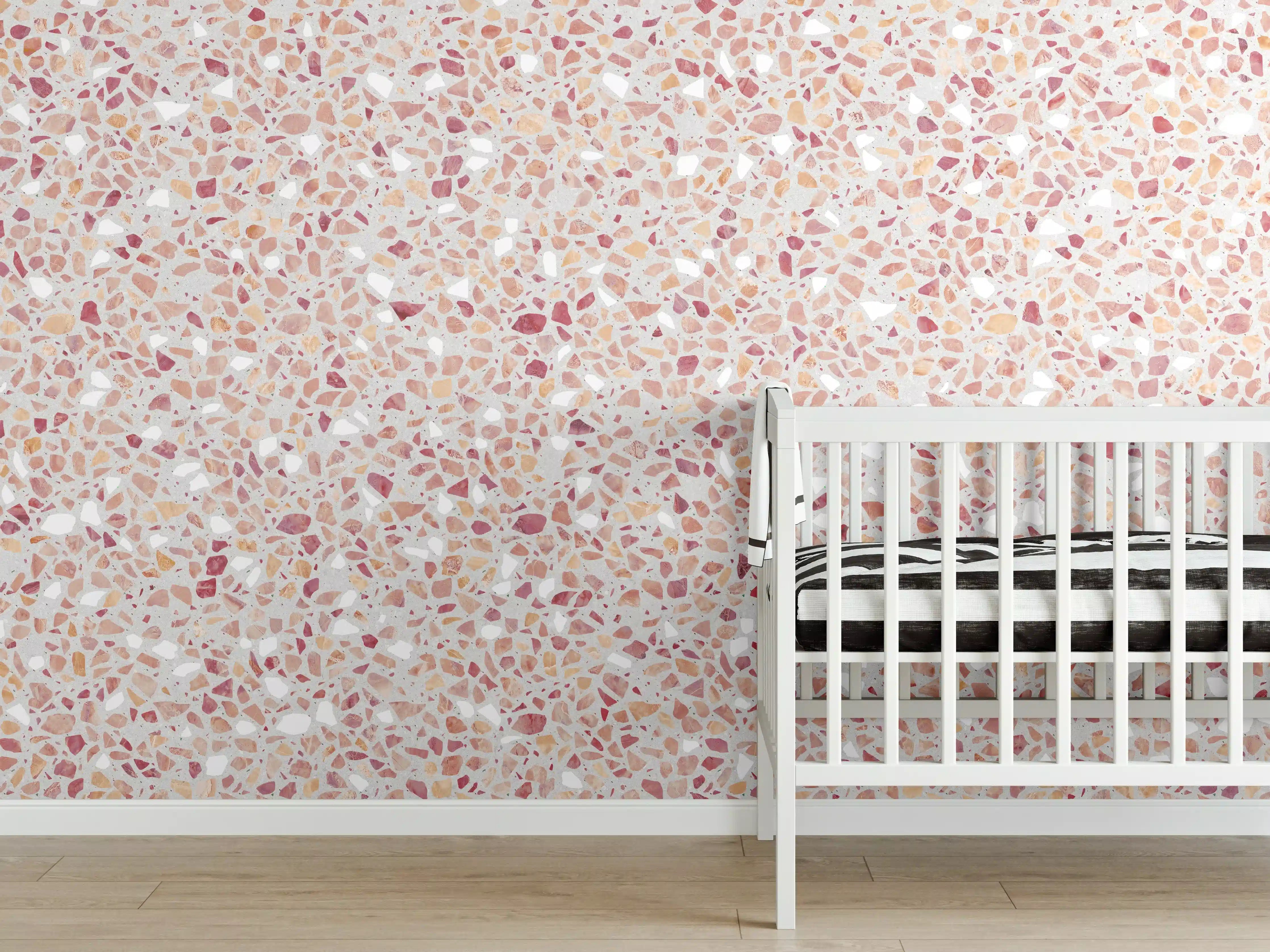 Babyzimmer Wandgestaltung - Schöne rote Terrazzo Stein Textur