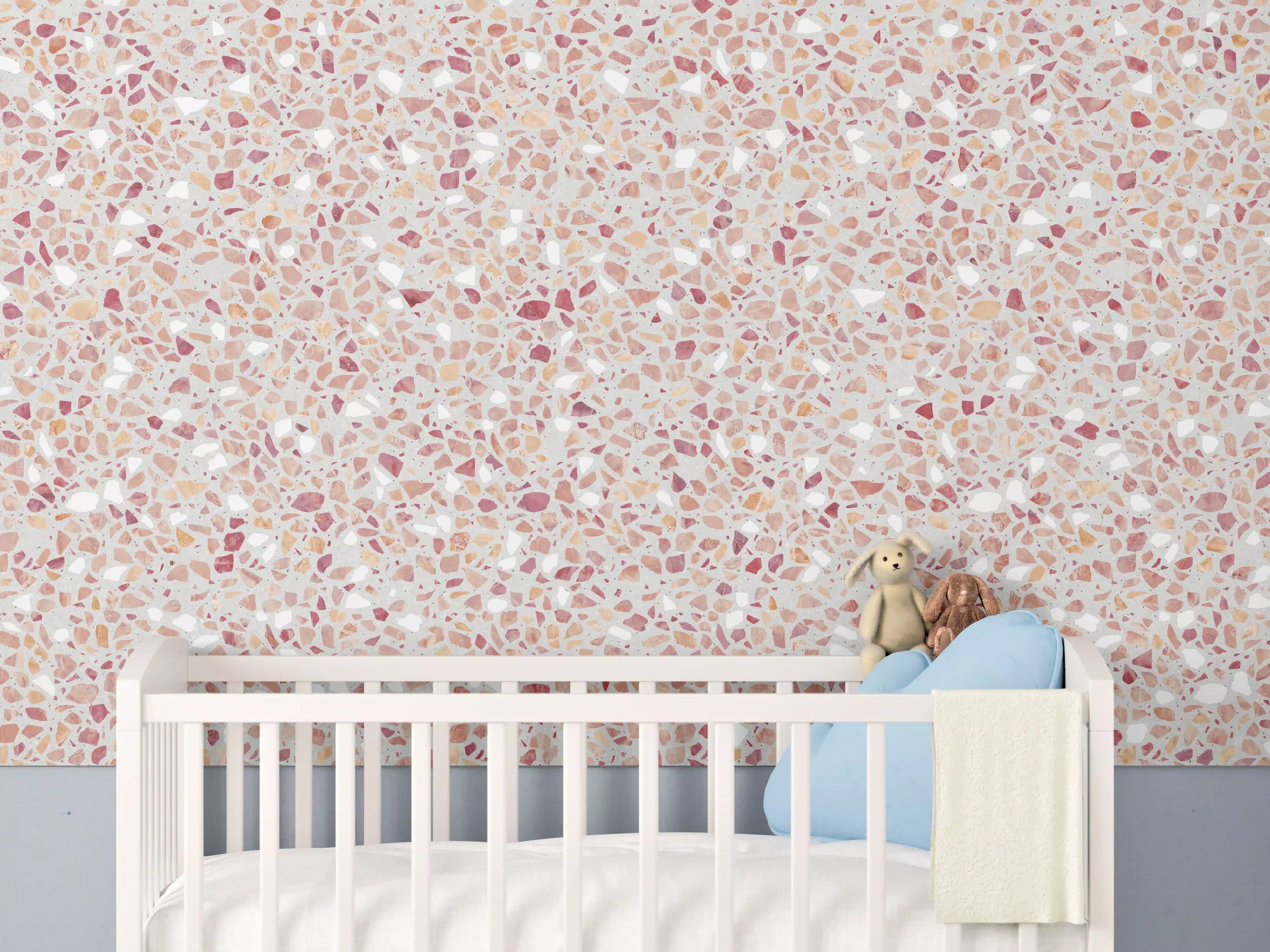 Babyzimmer Wandgestaltung - Schöne rote Terrazzo Stein Textur