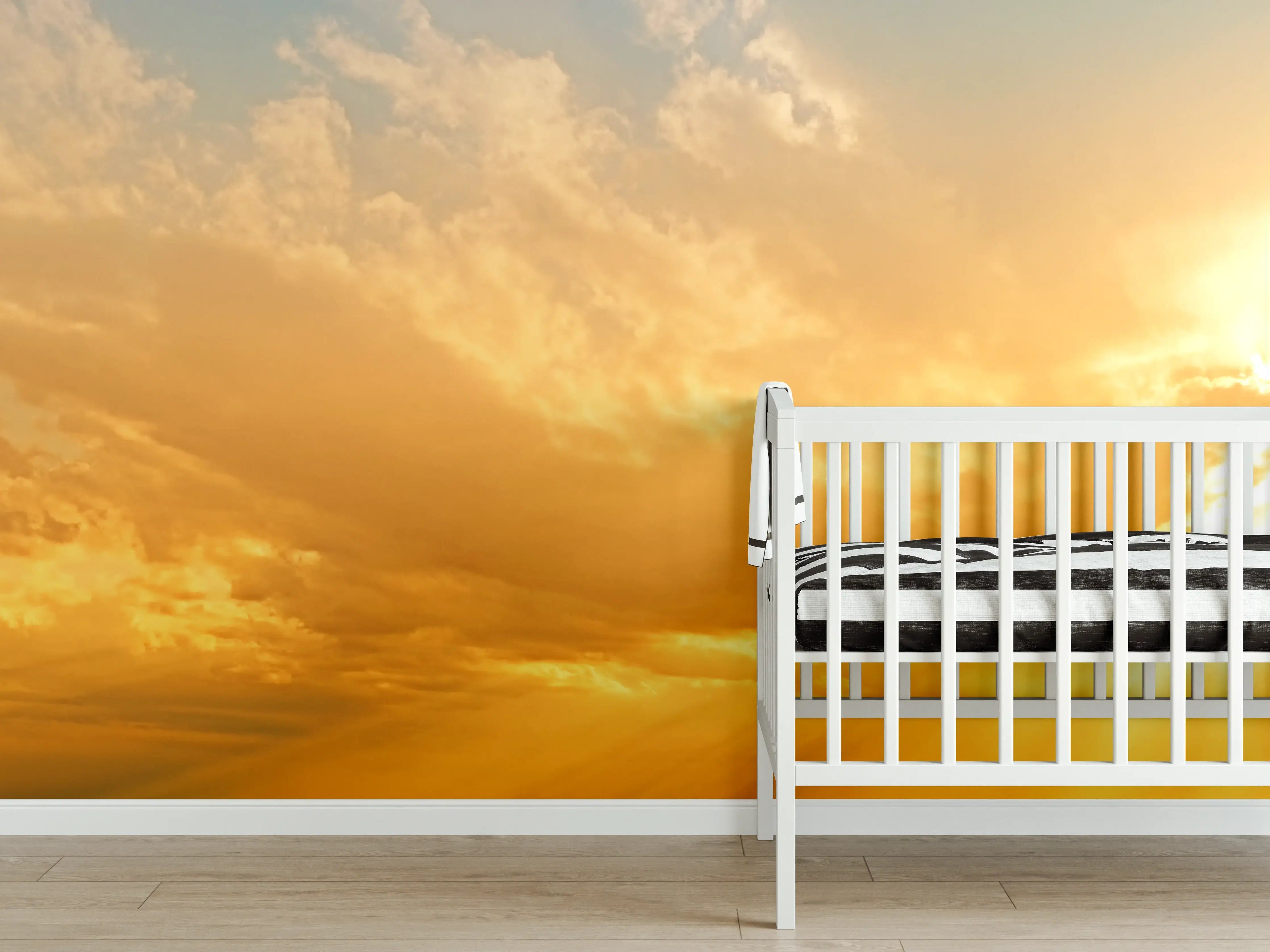 Babyzimmer Wandgestaltung - Schöner Blick auf Sonnenuntergang