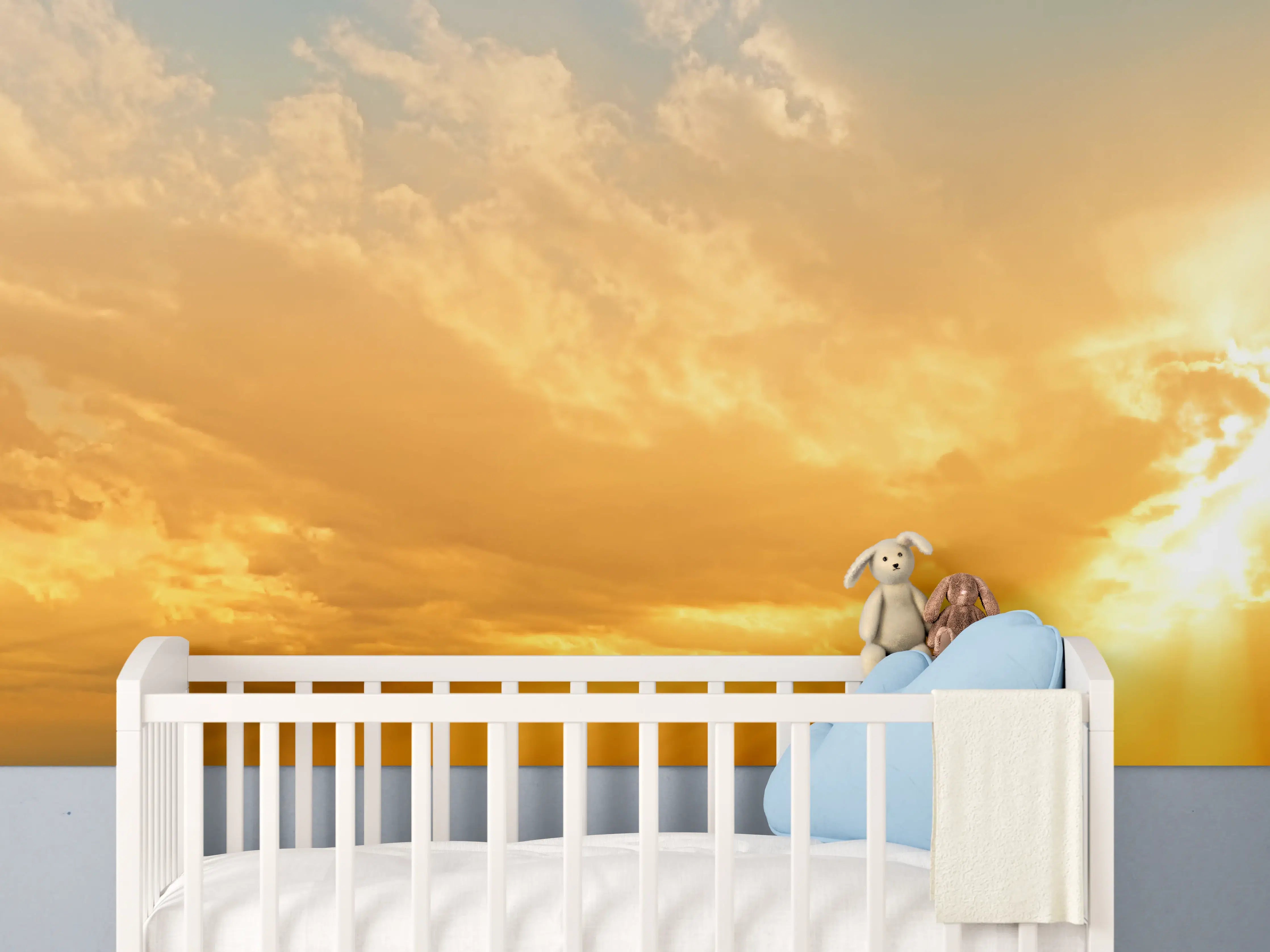 Babyzimmer Wandgestaltung - Schöner Blick auf Sonnenuntergang