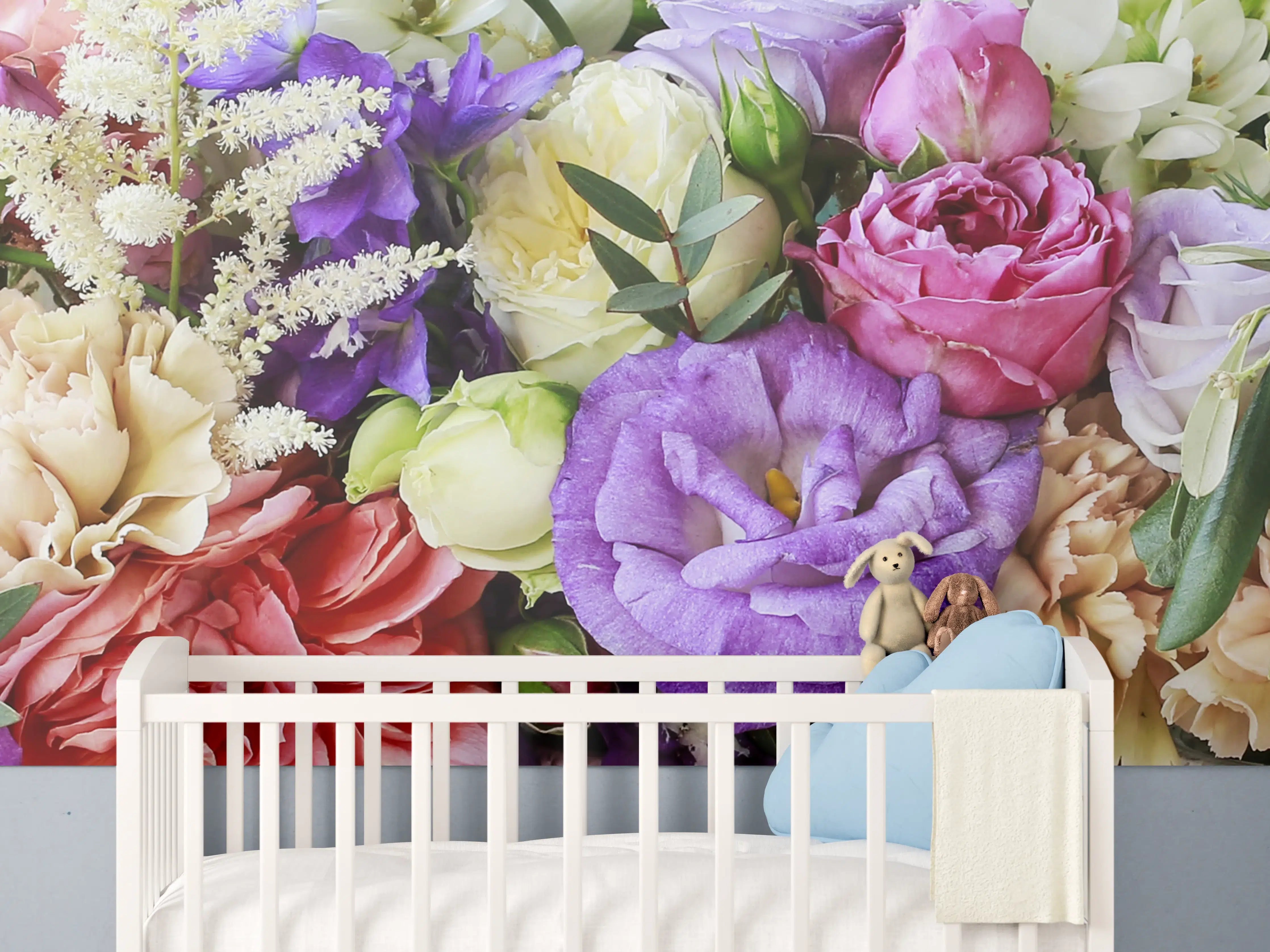 Babyzimmer Wandgestaltung - Schöner Blumenstrauß